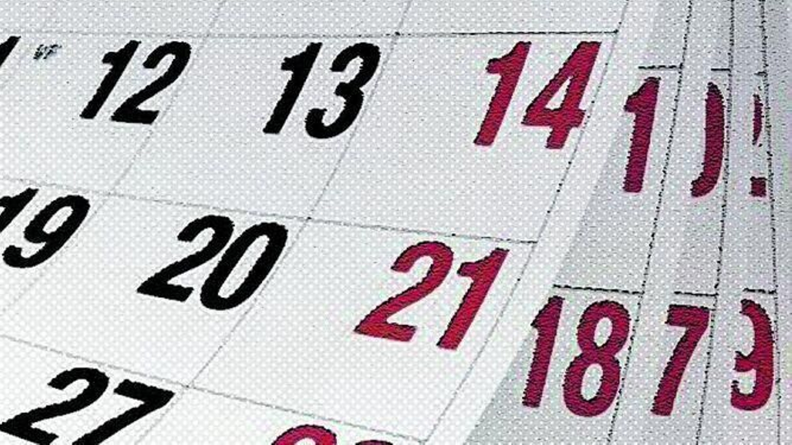 Una hoja de calendario Una hoja de calendario
