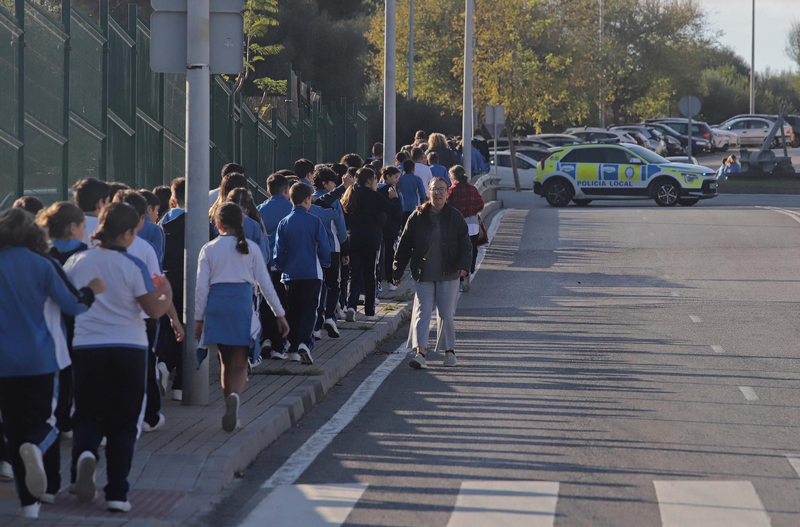 Fotos del simulacro de tsunami en el colegio Nuestra Señora de los Milagros en Algeciras
