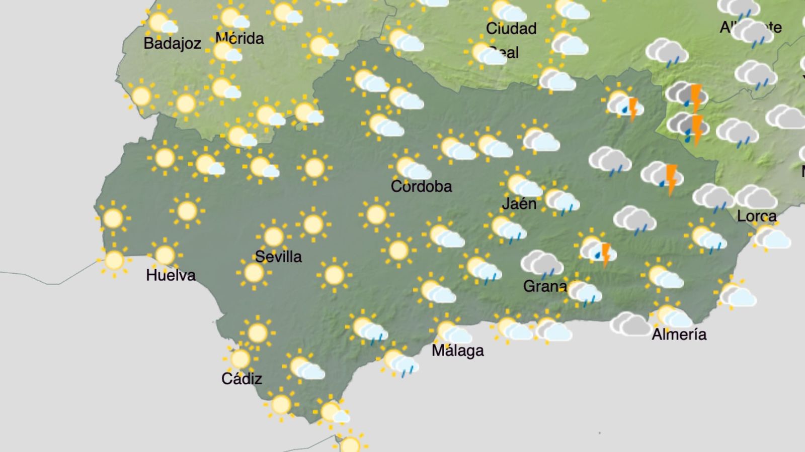 Previsión del tiempo para el sábado 28 de febrero en Andalucía