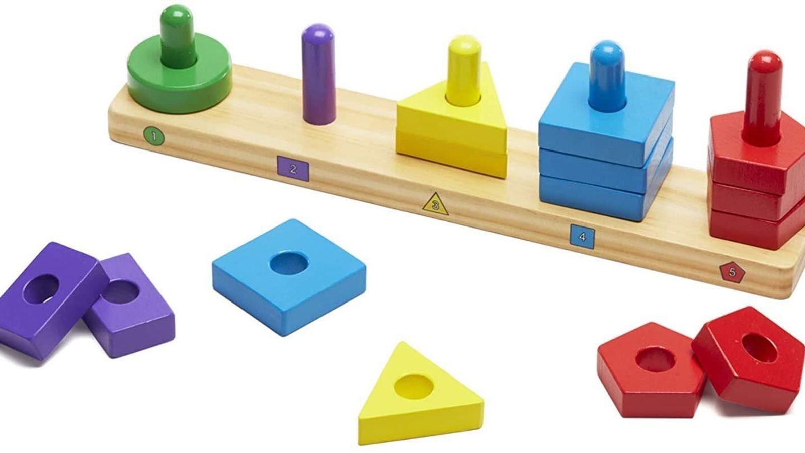Melissa & Doug- Stack & Sort Board Tablero para Apilar y Clasificar
