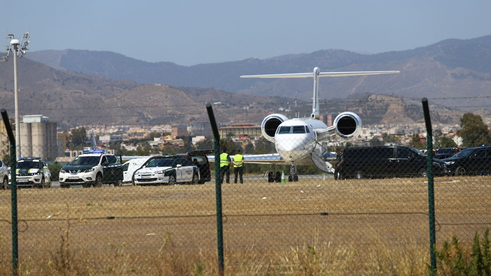 El avión de Barack Obama aterriza en el aeropuerto de Málaga.