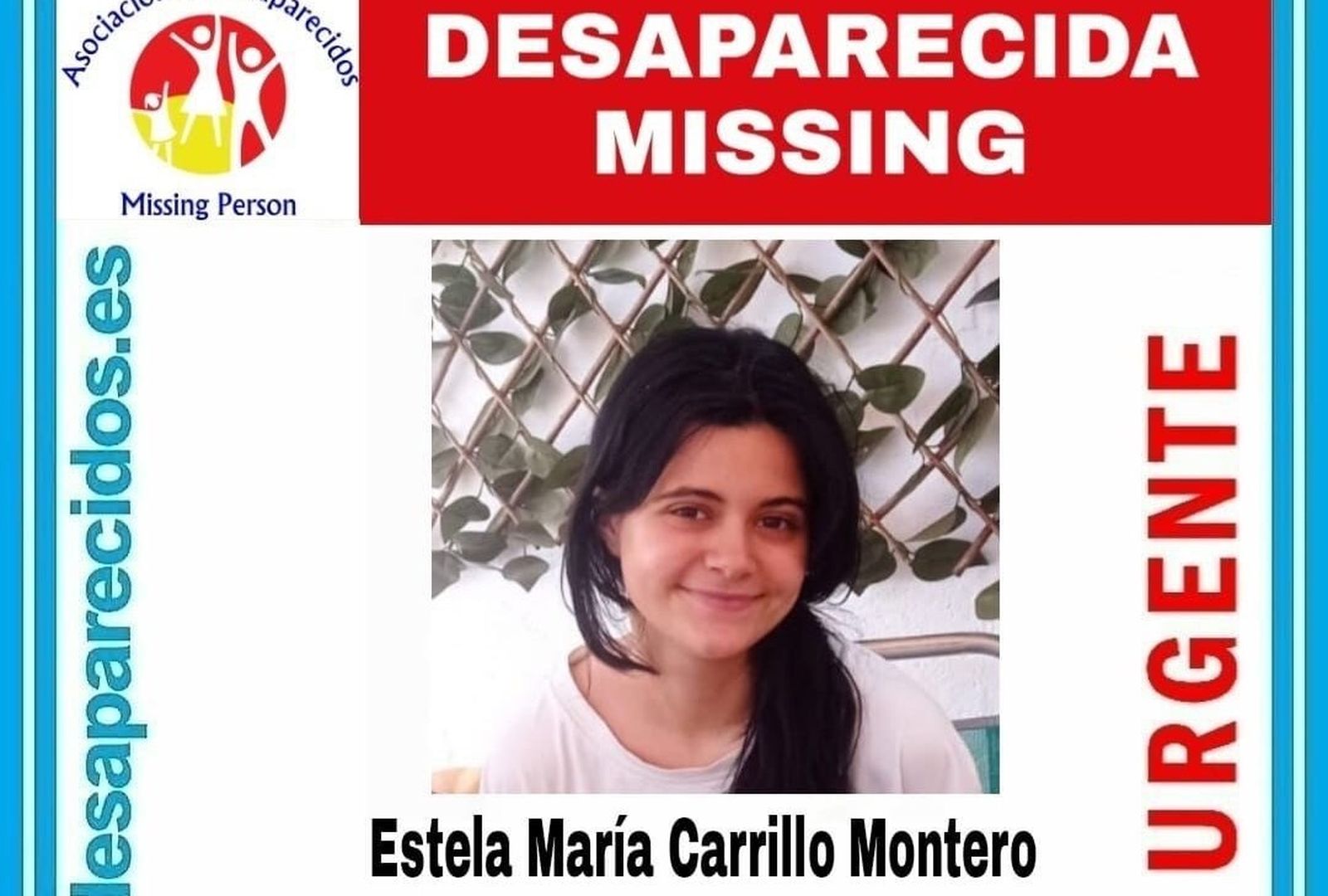 Imagen del cartel distribuido por SOS Desaparecidos.