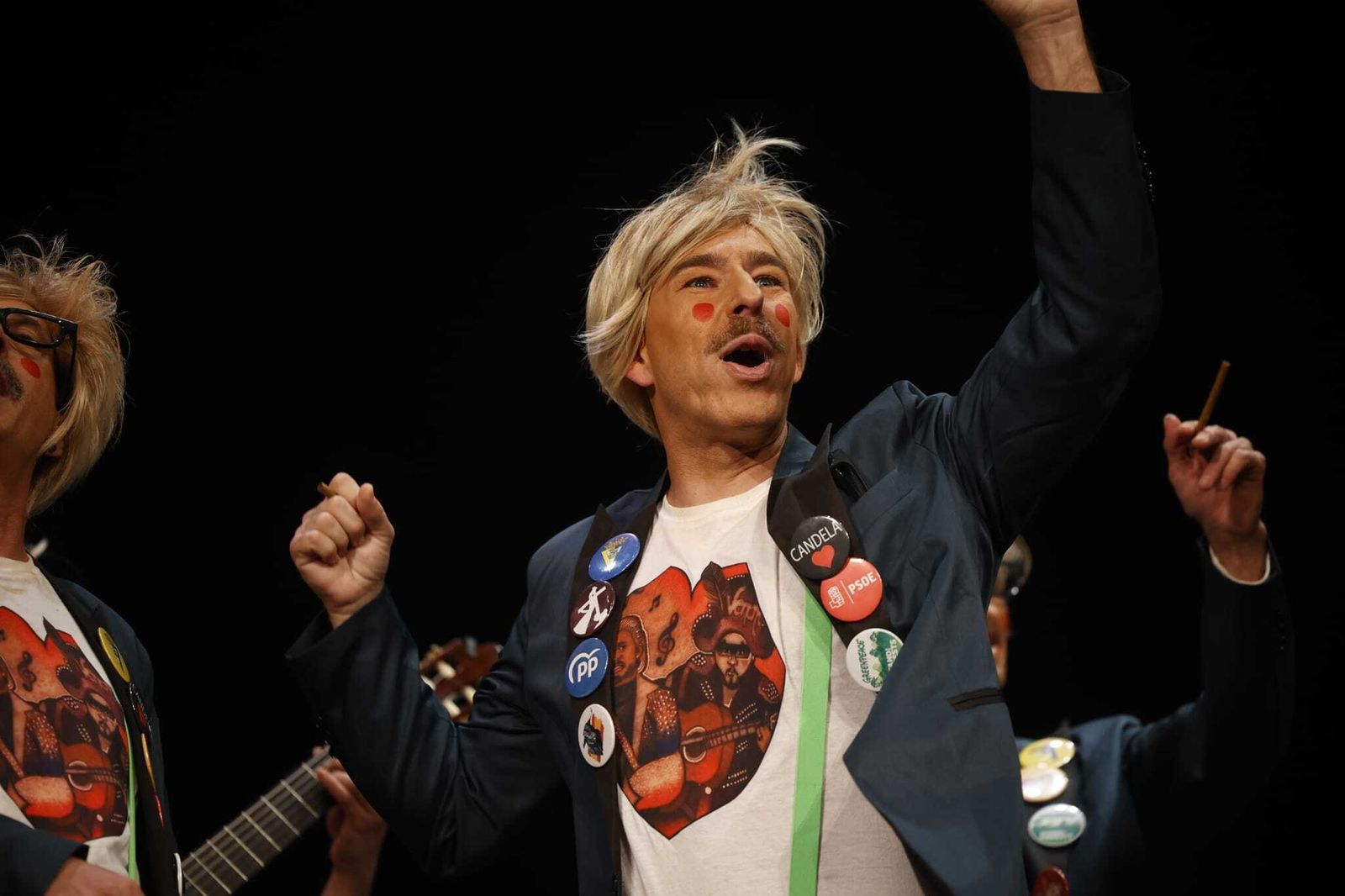 El chirigotero Miguel Ángel Ríos, durante el pase de cuartos de 'Cádiz qué bonita eres con tu puta madre (Los bipolares)'.