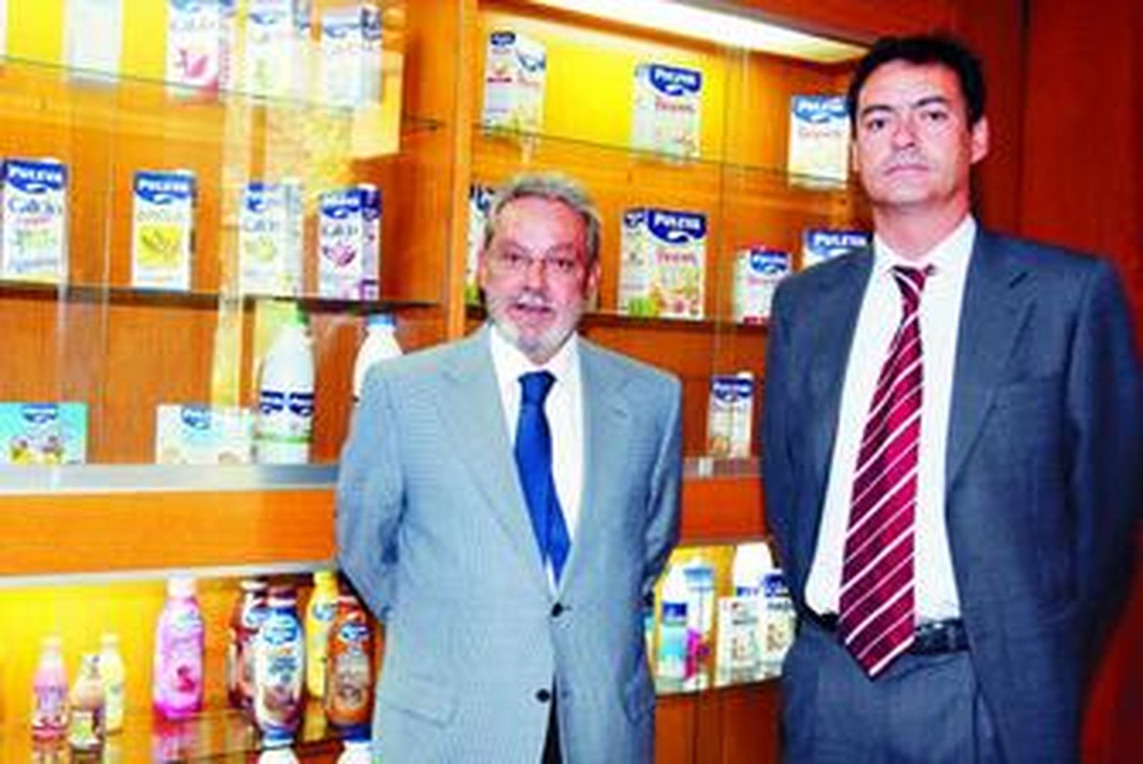 Gregorio Jiménez, presidente, y Juan Carlos de Gregorio, consejero delegado, en la sede de Puleva.
