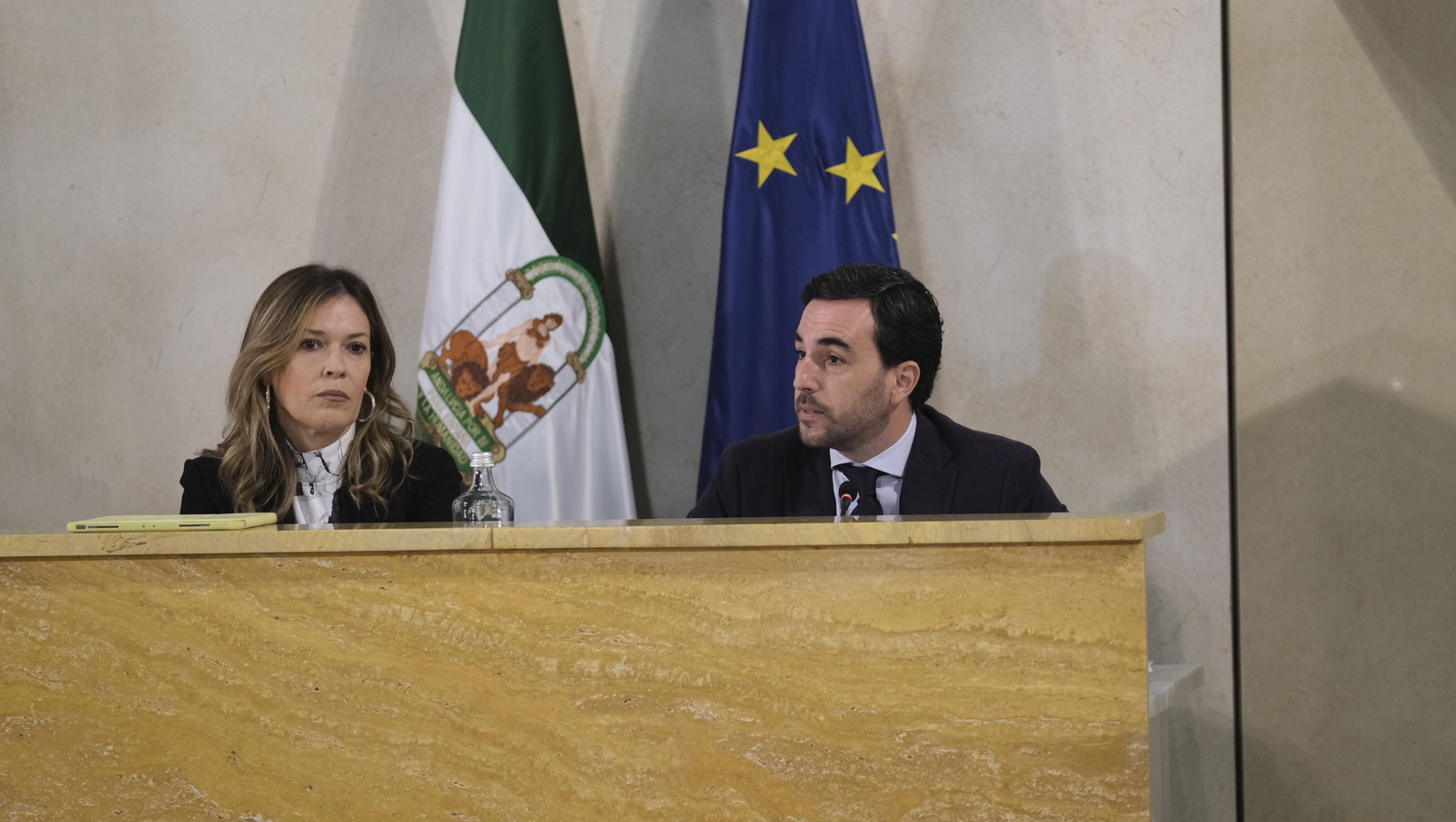 Carlos Sánchez, junto a Ana Martínez Labella, durante su intervención plenaria