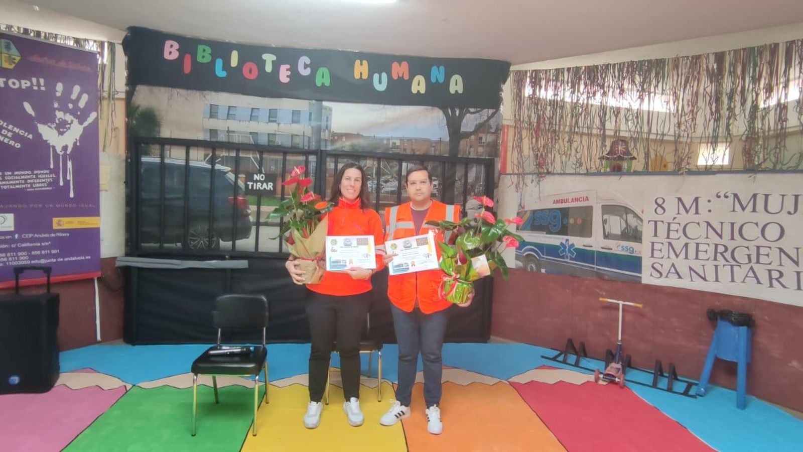 Vanessa Doménech y Ramón Trujillo, tras la charla.