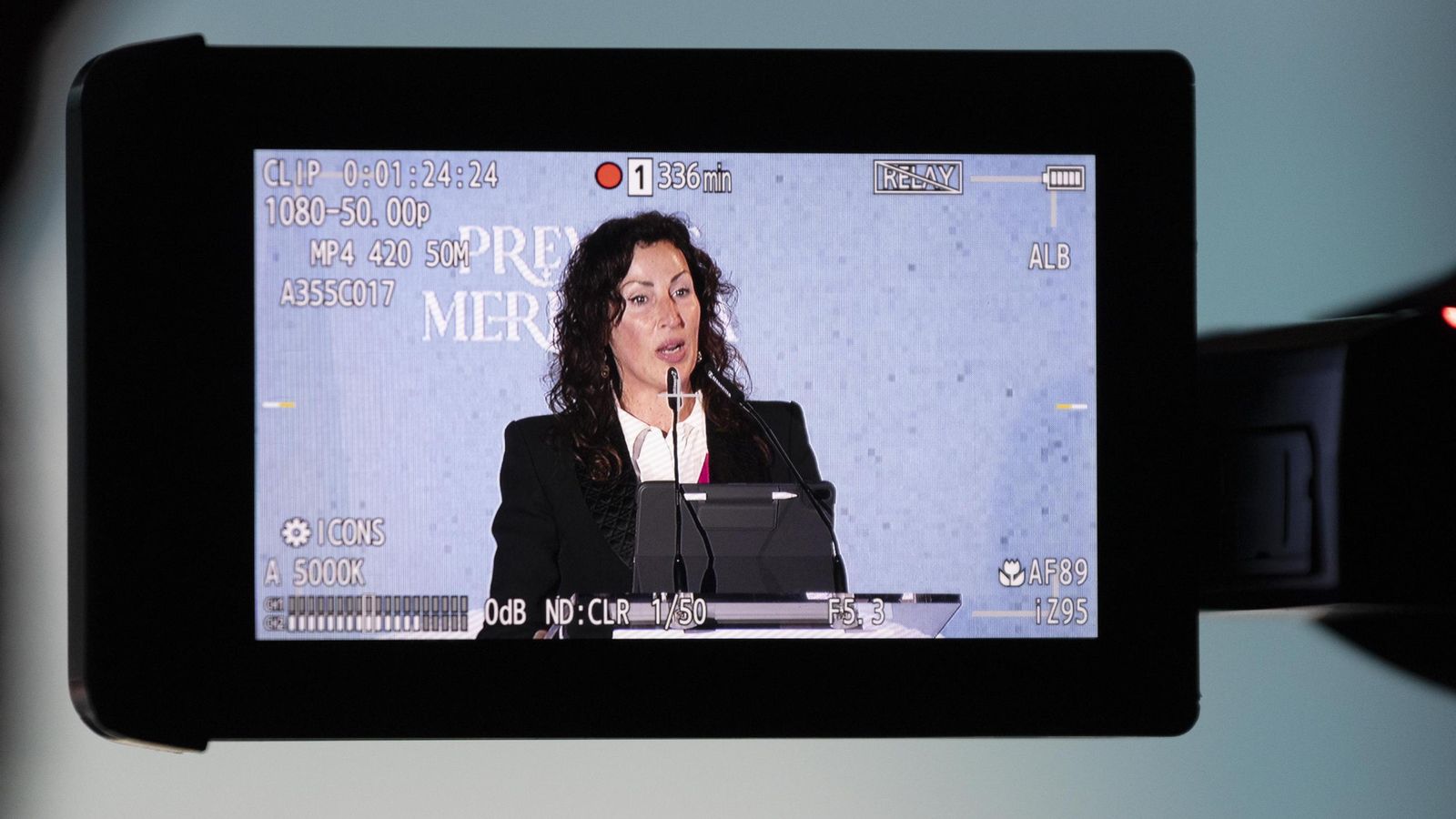 La alcaldesa de Almería durante su discurso