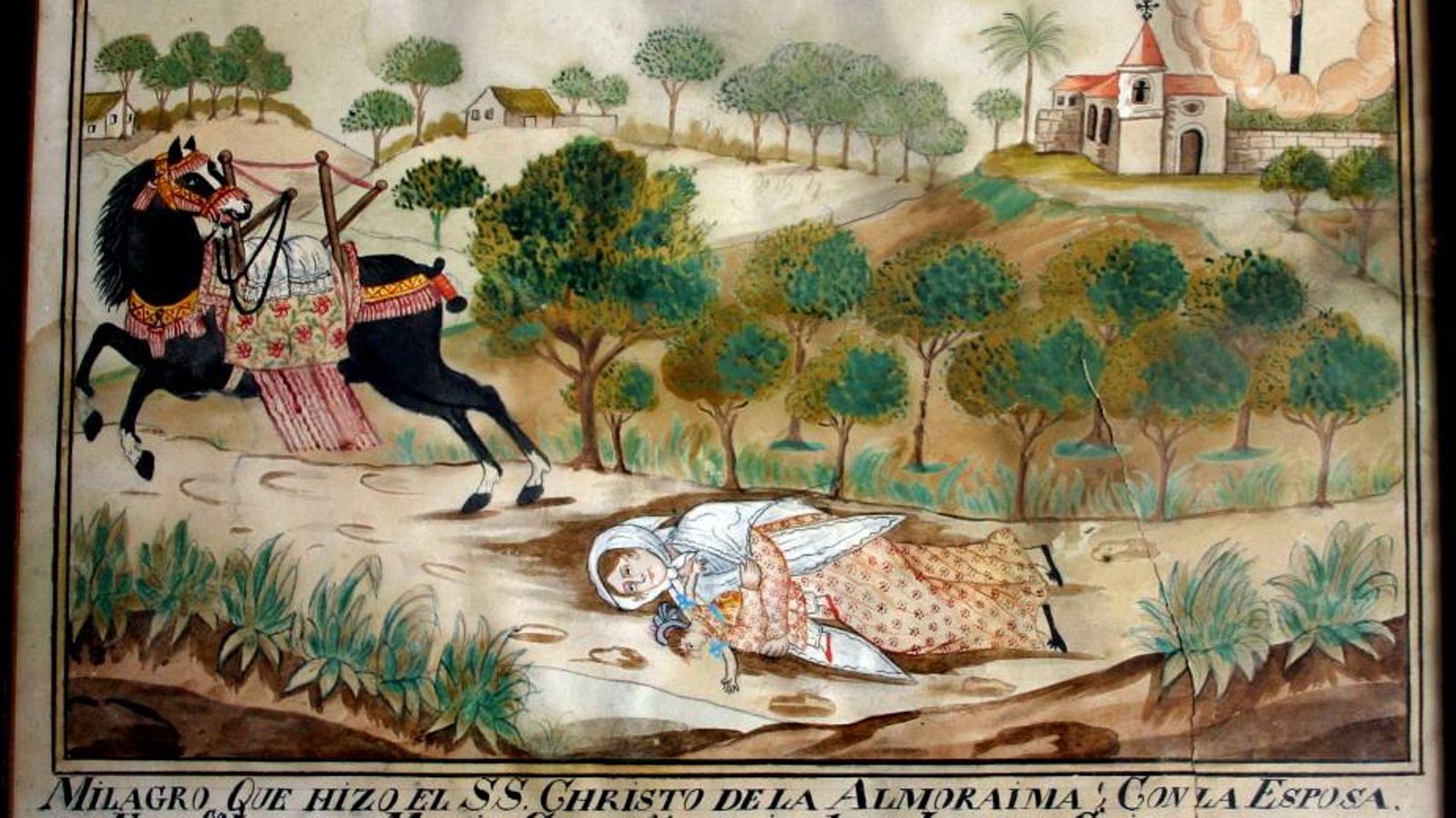 Exvoto realizado en el año 1824 y ofrecido al Santo Cristo en agradecimiento por el milagro recibido.