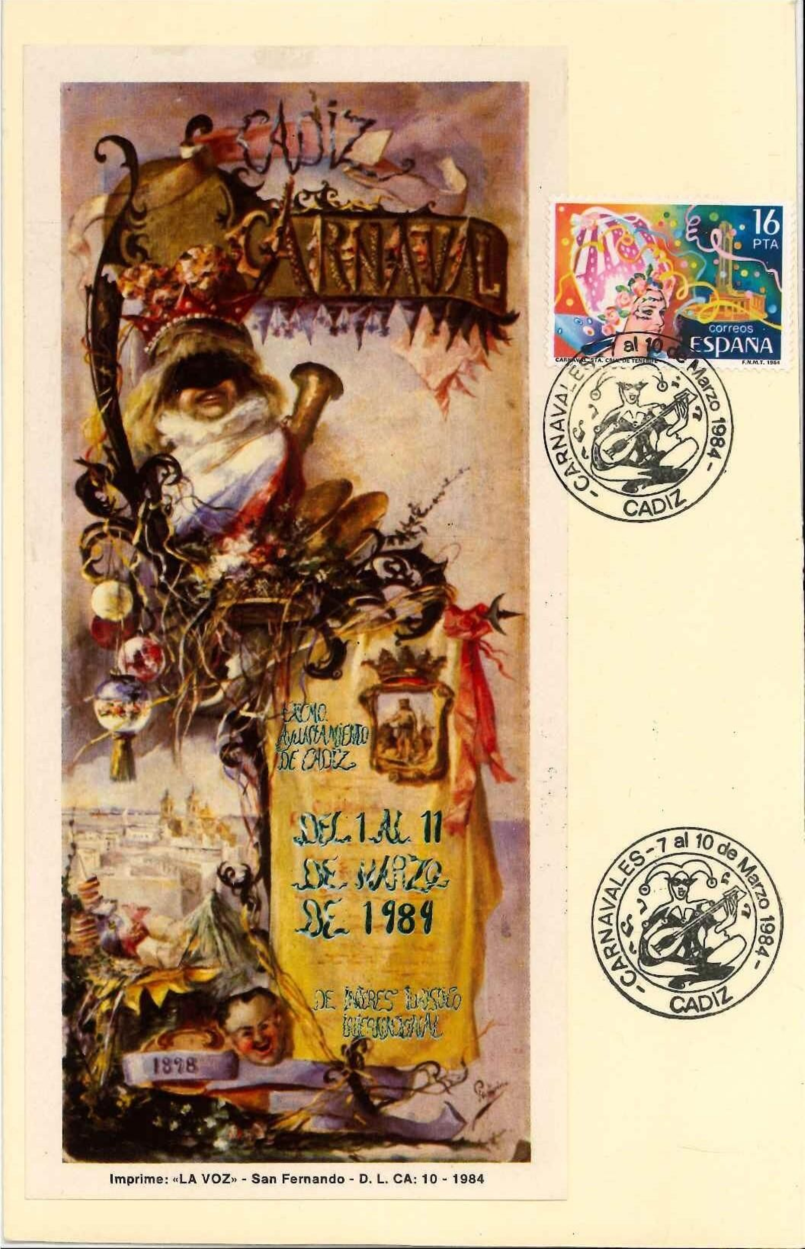 Cartel donado por la Sociedad Filatélica Gaditana