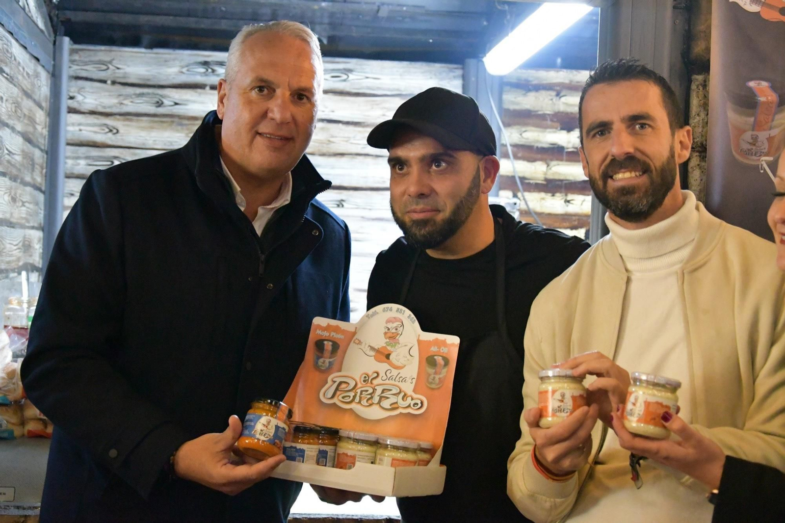 Juan Delgado 'El Porrúo', con Juan Carlos Ruiz Boix y David Ramos.