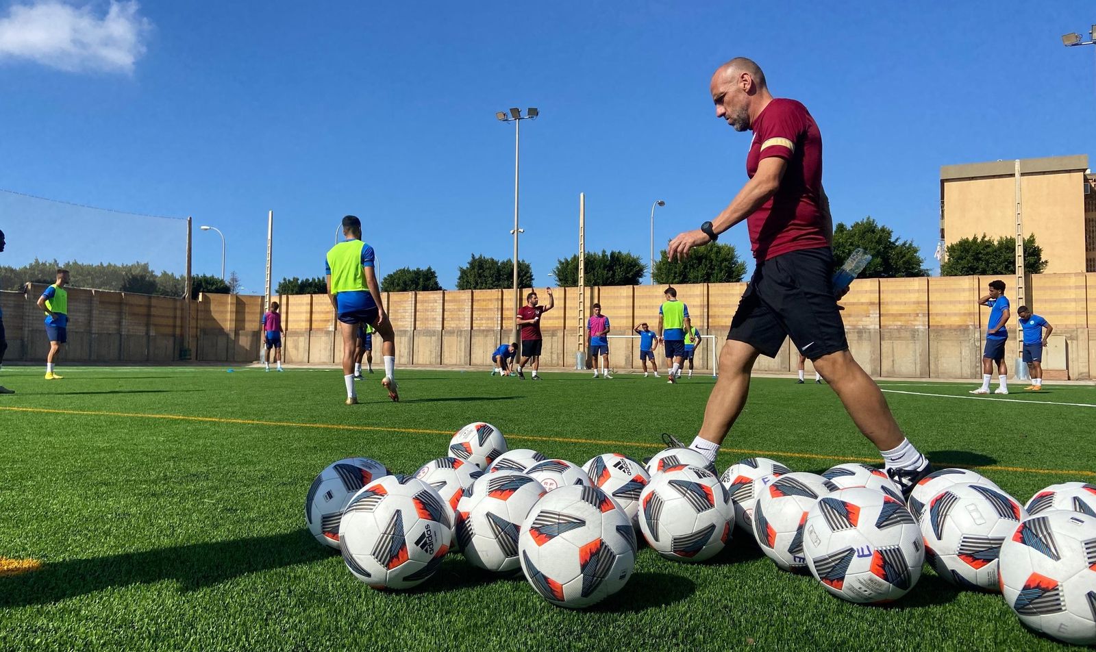 David Cabello, durante un entrenamiento en el anexo de Santo Domingo