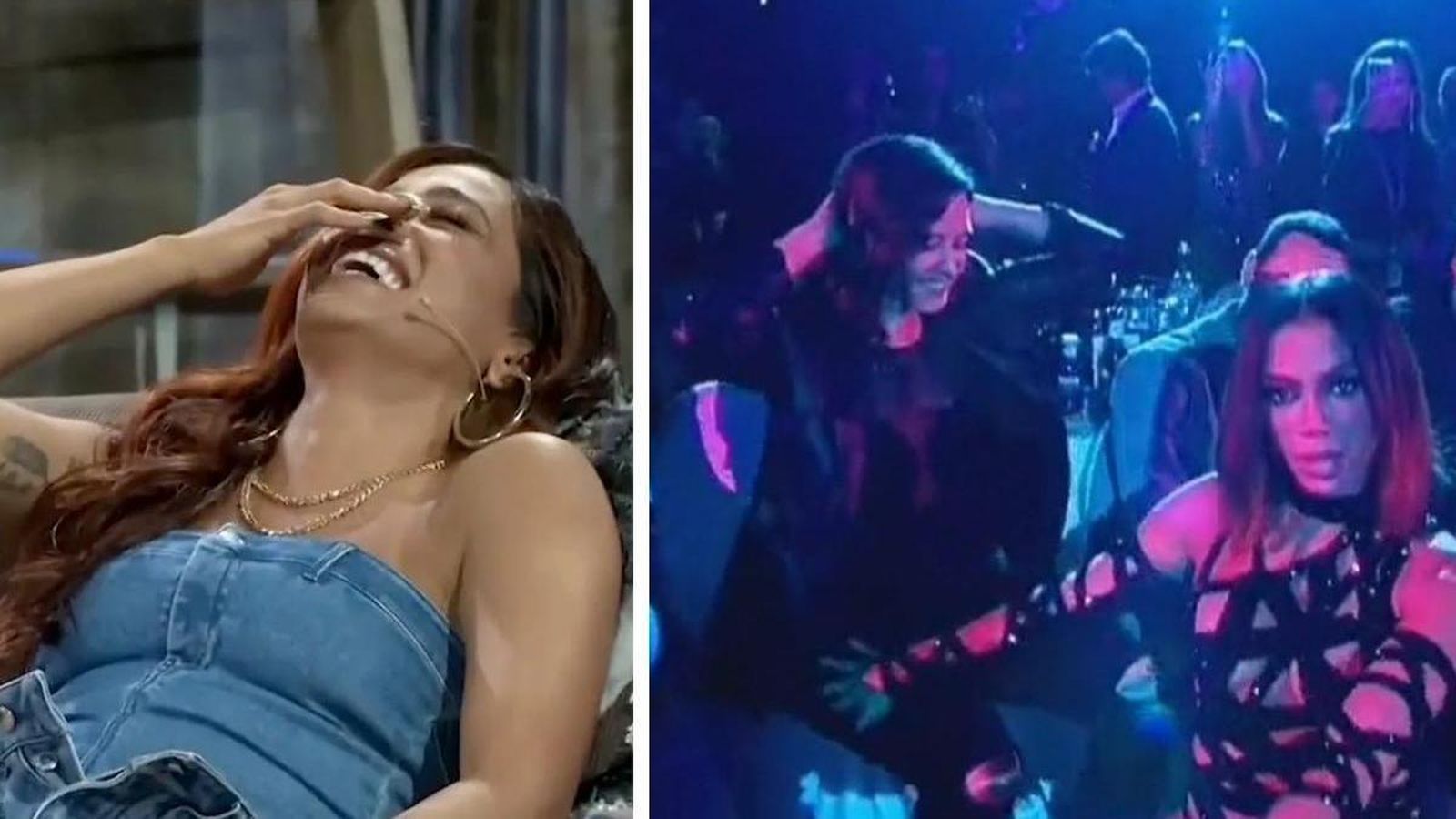 Anitta durante la entrevista con David Broncano explicando el 'perreo' a Isabel Díaz Ayuso