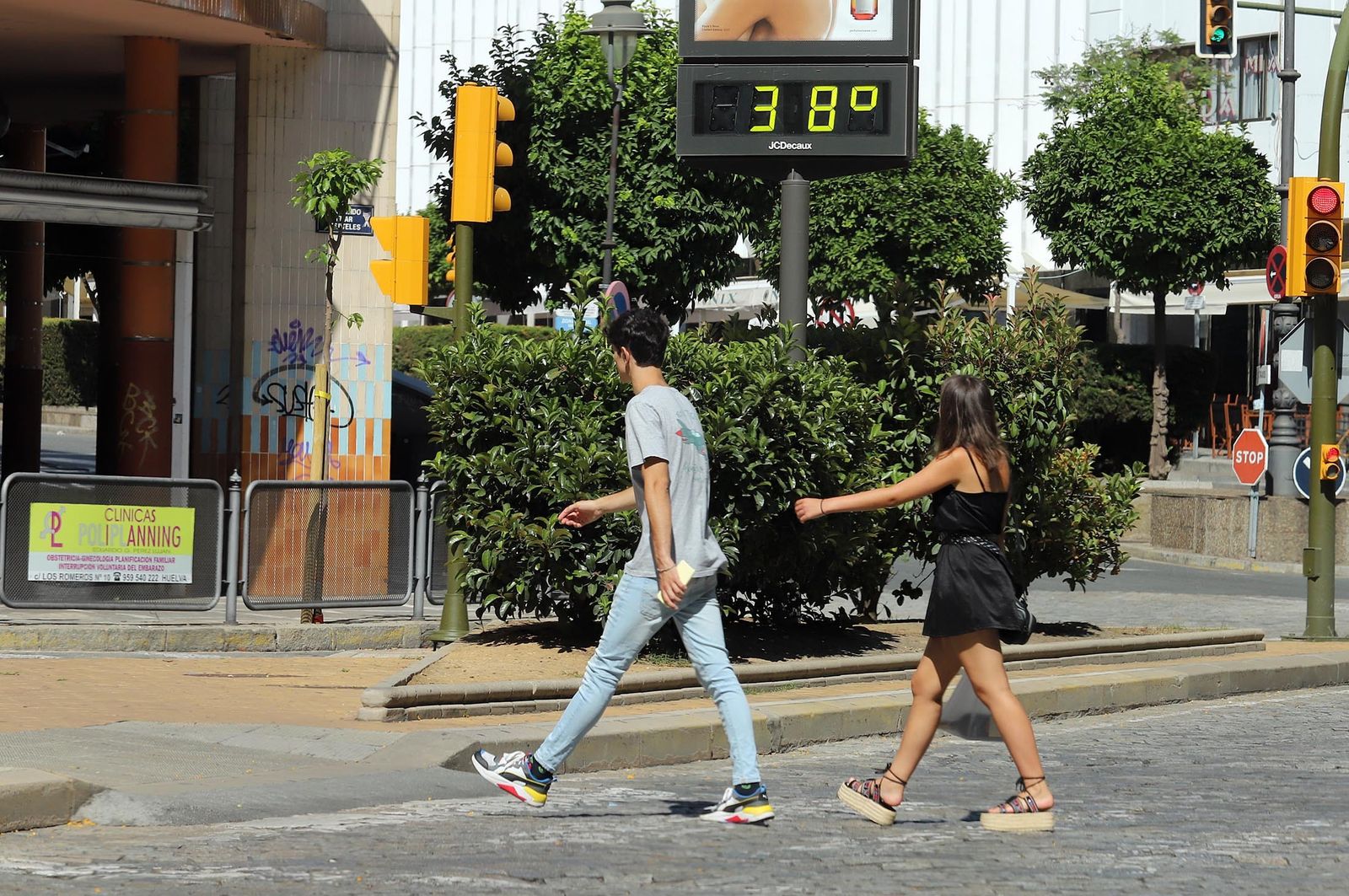 Jornada de calor intenso en Huelva, en una imagen de archivo.