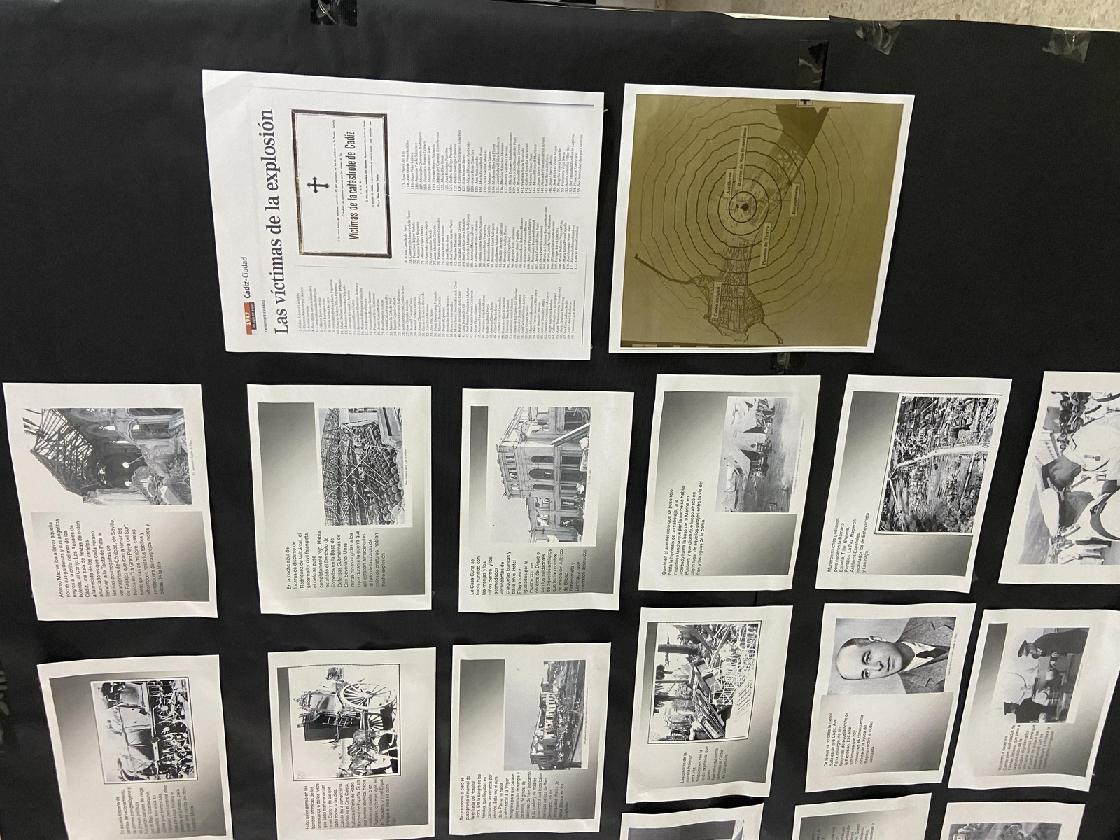 Exposición en el instituto San Severiano, en memoria de la explosición de Cádiz de 1947