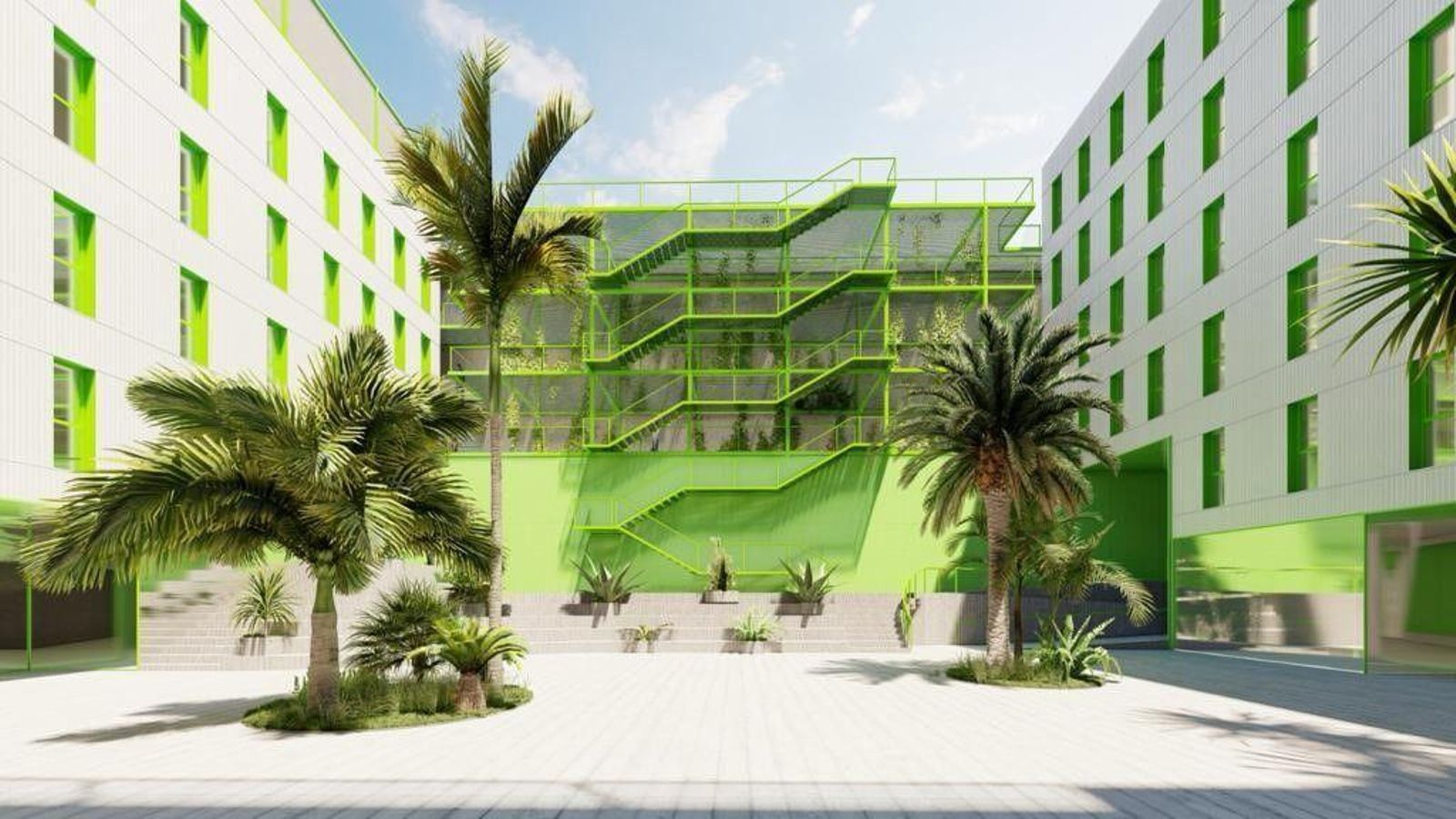 Diseño de la residencia de estudiantes que se va a levantar en la Zona Franca.