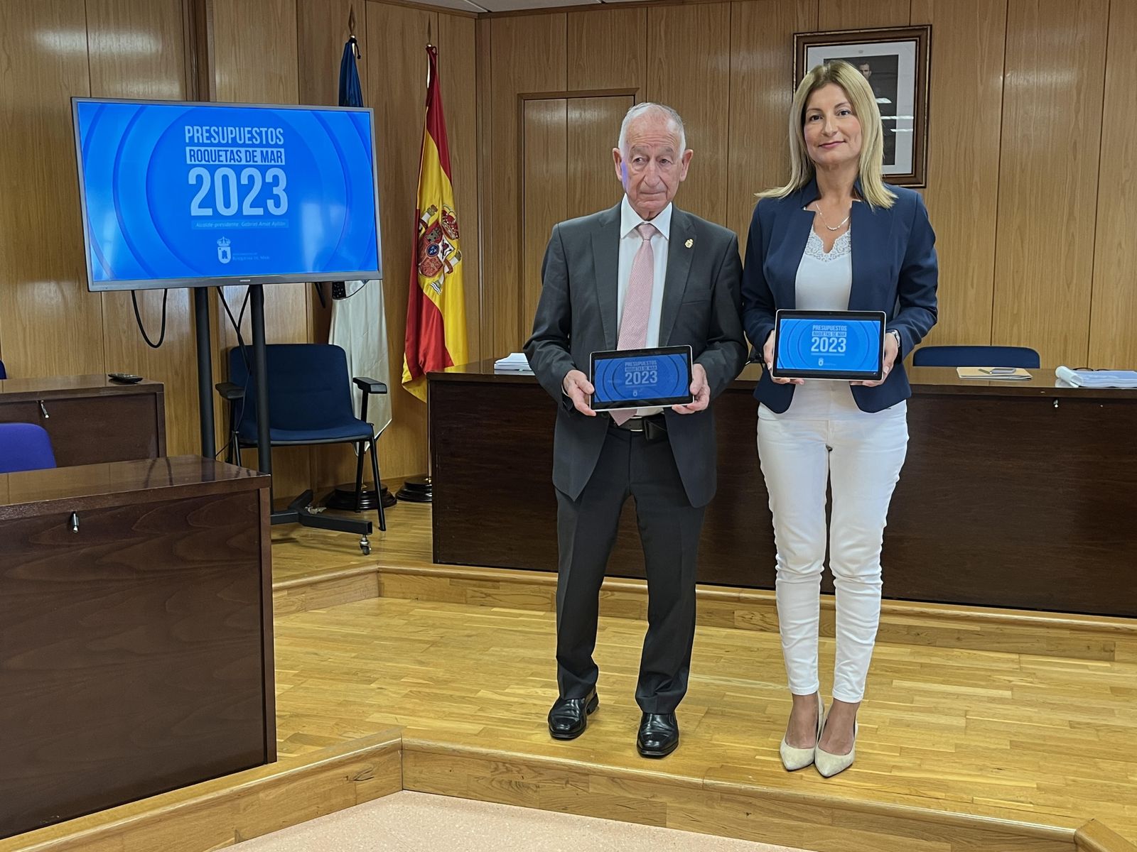 Amat y Fernández han presentado esta mañana los presupuestos para 2023.