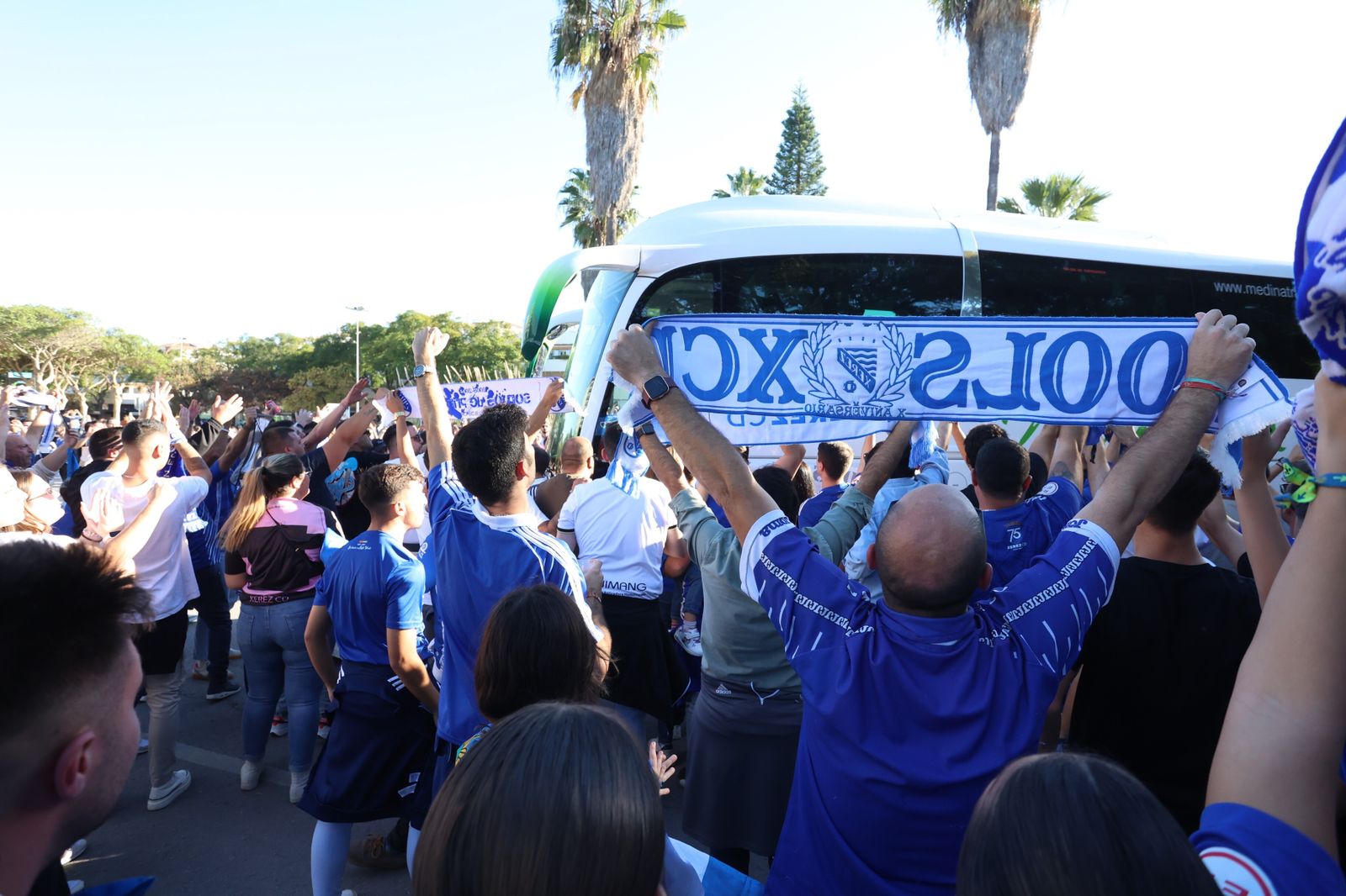 Así ha sido el recibimiento al Xerez CD en los aledaños de Chapín para el derbi