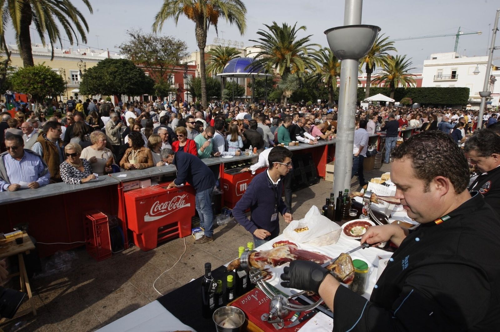 Feria de Cortadores Solidarios de Jamón de San Fernando, en una imagen de 2016.