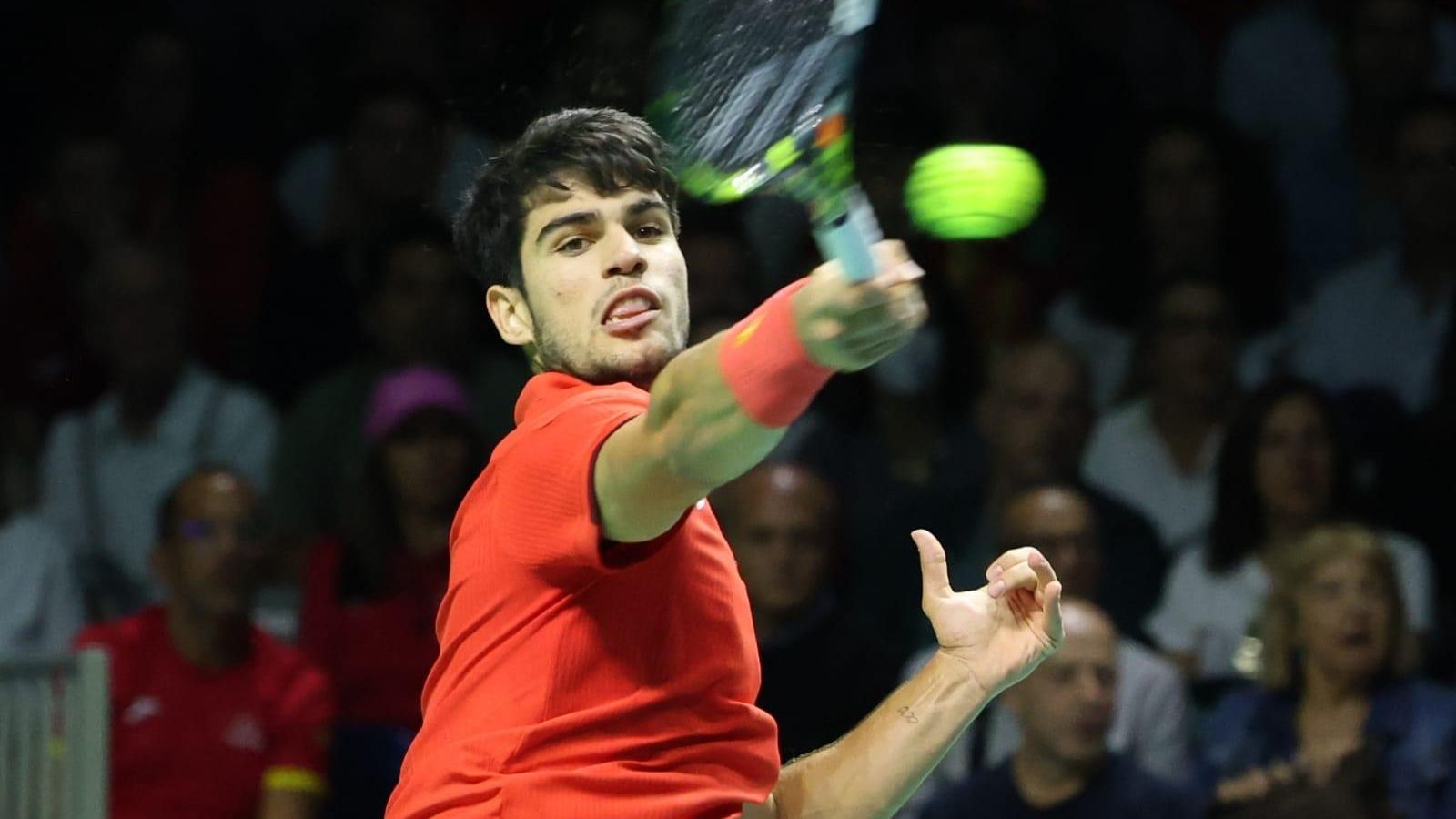 Las mejores fotos del Carlos Alcaraz-Griekspoor de la Copa Davis de Málaga