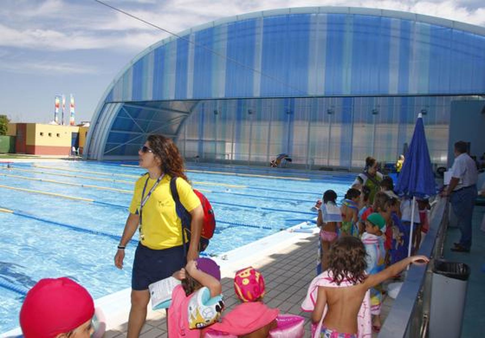 Los niños finalizan la sesión de natación. 

Foto: Belén Vargas