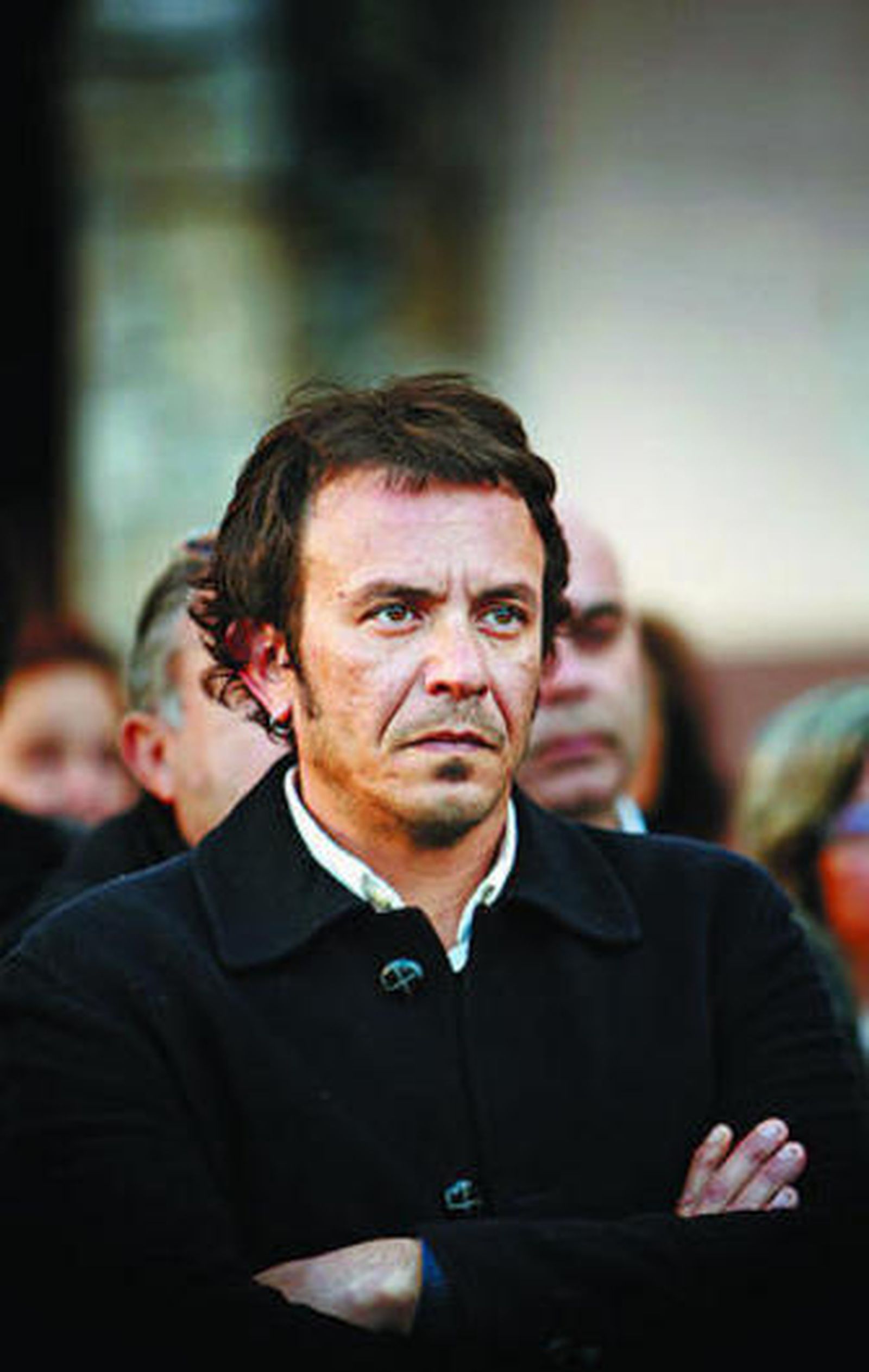 El alcalde, en la última concentración de apoyo a los refugiados.