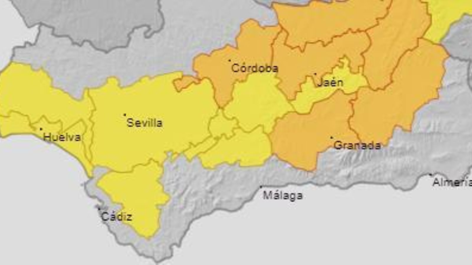 Alertas activadas por AEMET para el domingo