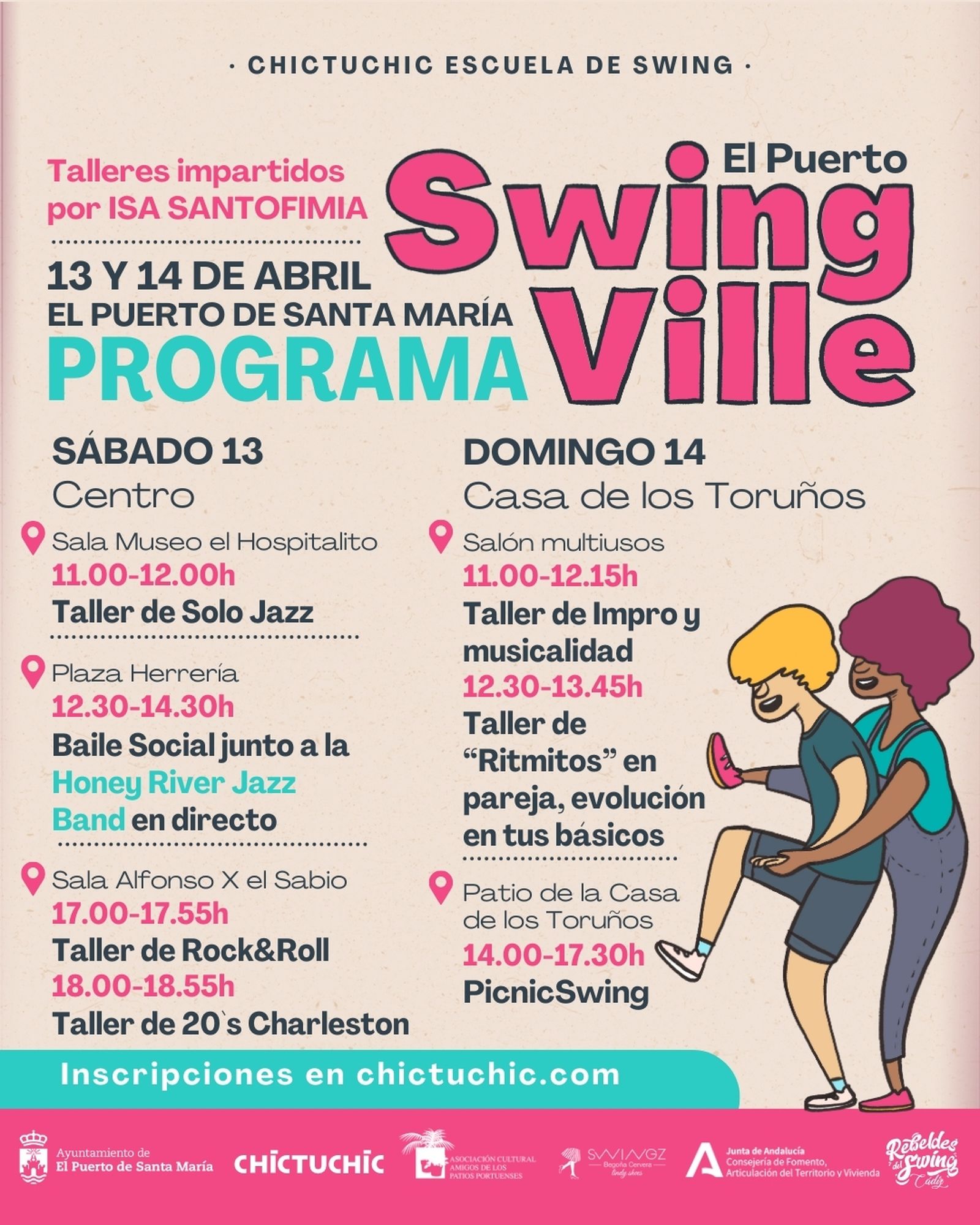 'SwingVille', una oportunidad para bailar y aprender swing y rock & roll en El Puerto.