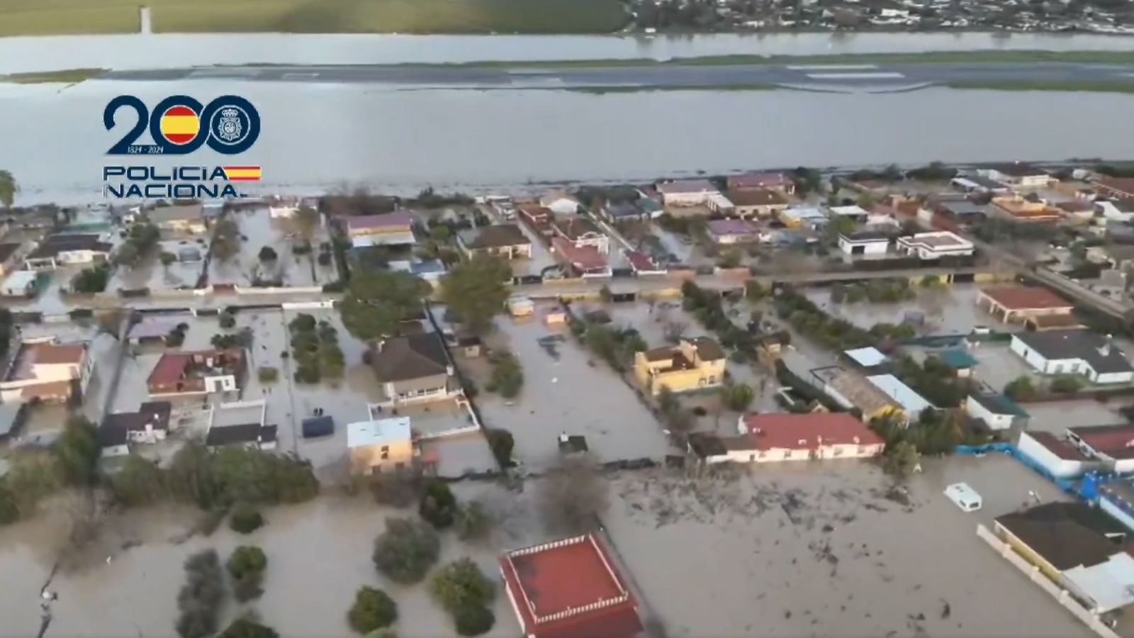 Detalle de las inundaciones en la zona del aeropuerto