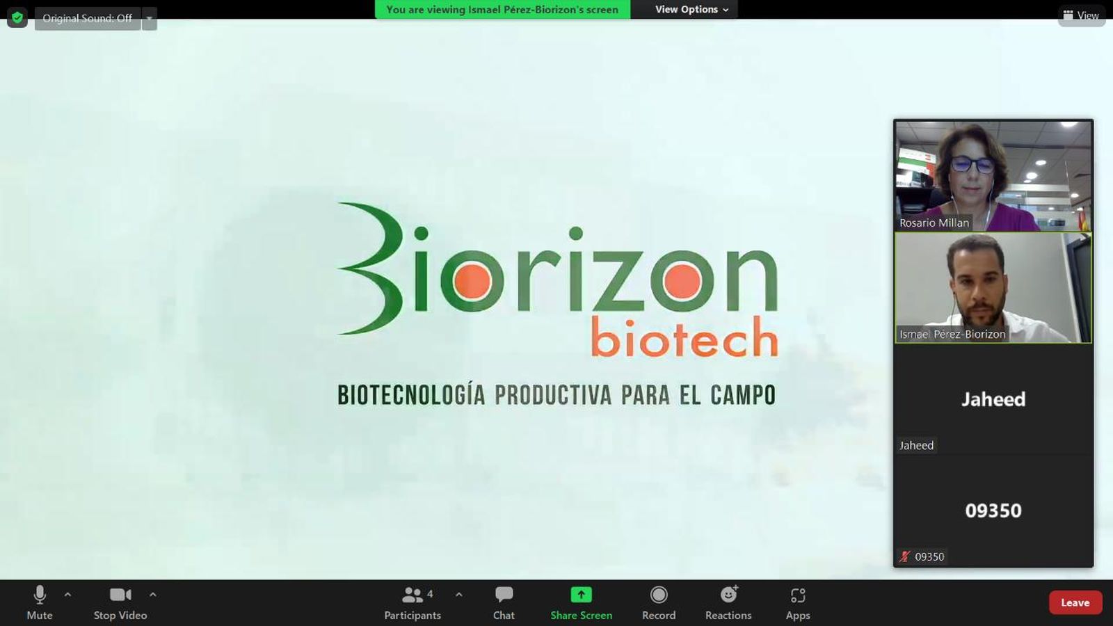 Biorizon  en su entrevistas virtuales con Emiratos Árabes Unidos