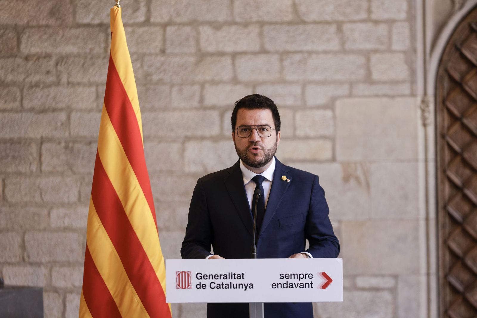 Pere Aragonès, este martes en el Palau de la Generalitat