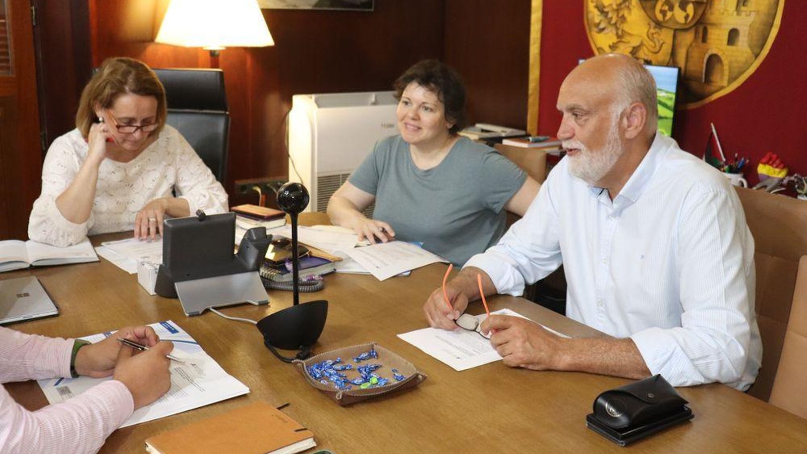 Salvador, Mena y Vidal en la reunión de preparación del evento