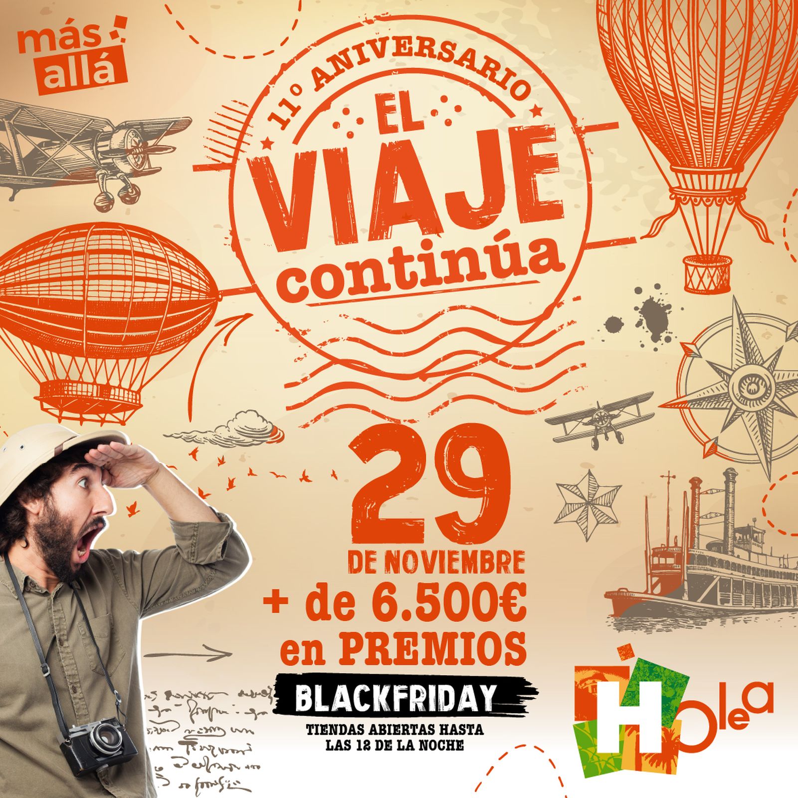 Cartel del undécimo aniversario del centro comercial Holea.