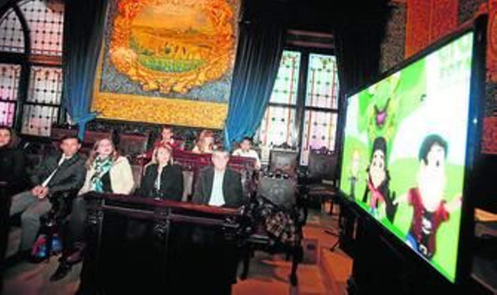 Un momento de la presentación de ayer del cortometraje.