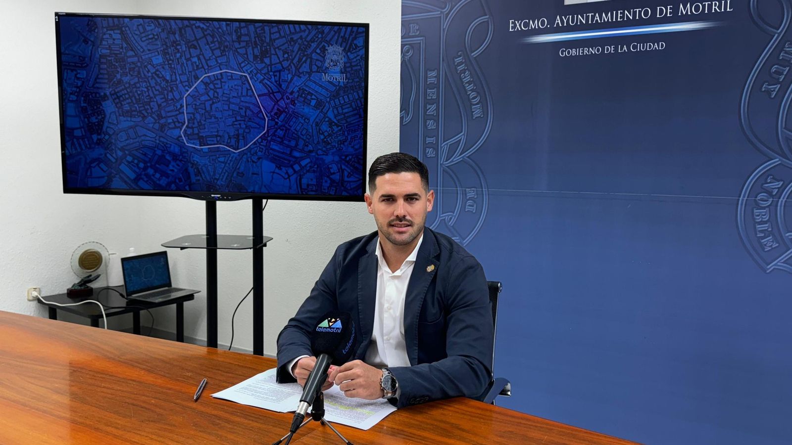 El teniente de alcalde de Movilidad, José Peña, durante la presentación de la ZBE