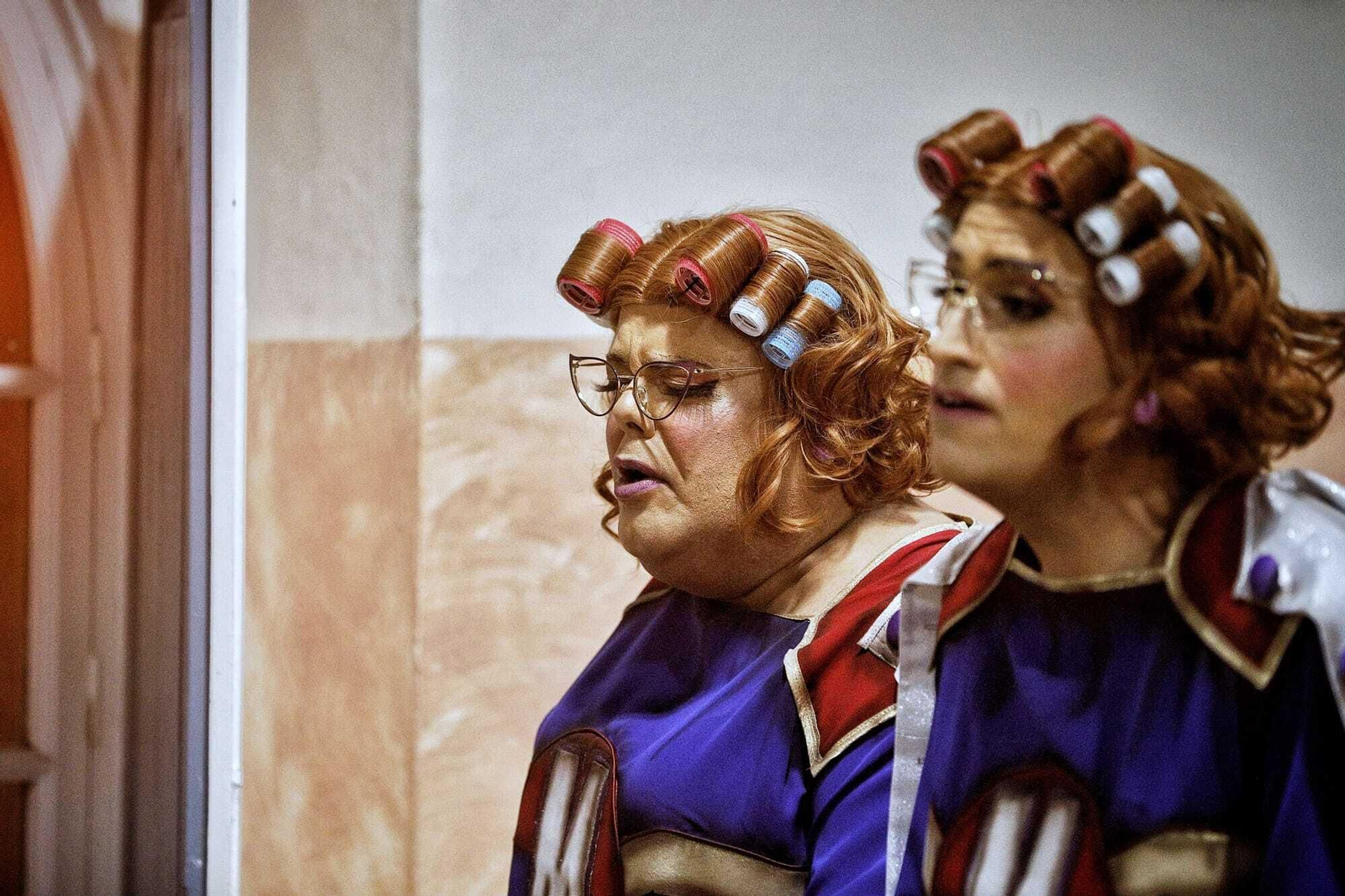 Chirigota 'Todo sobre su Marvel' en camerinos