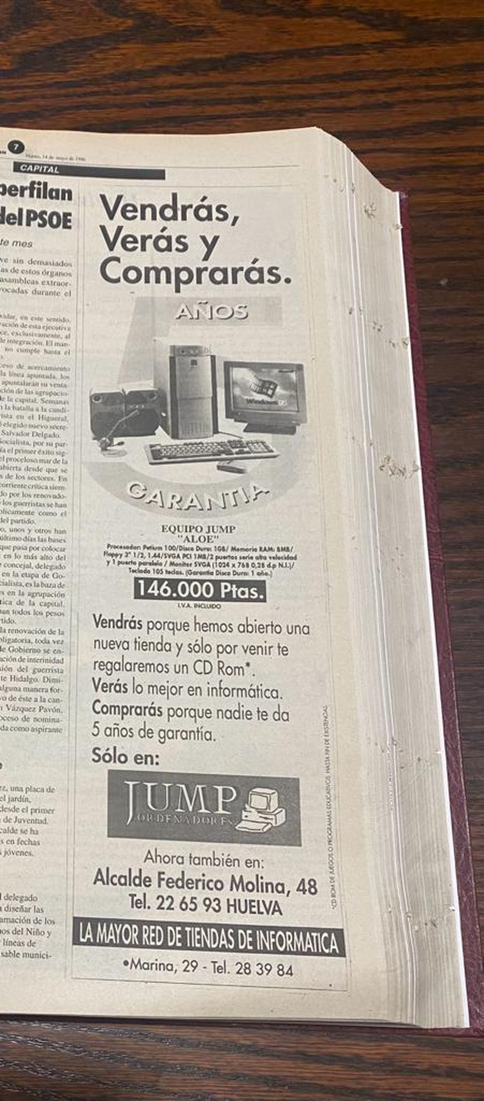 Equipo informático con Windows 95