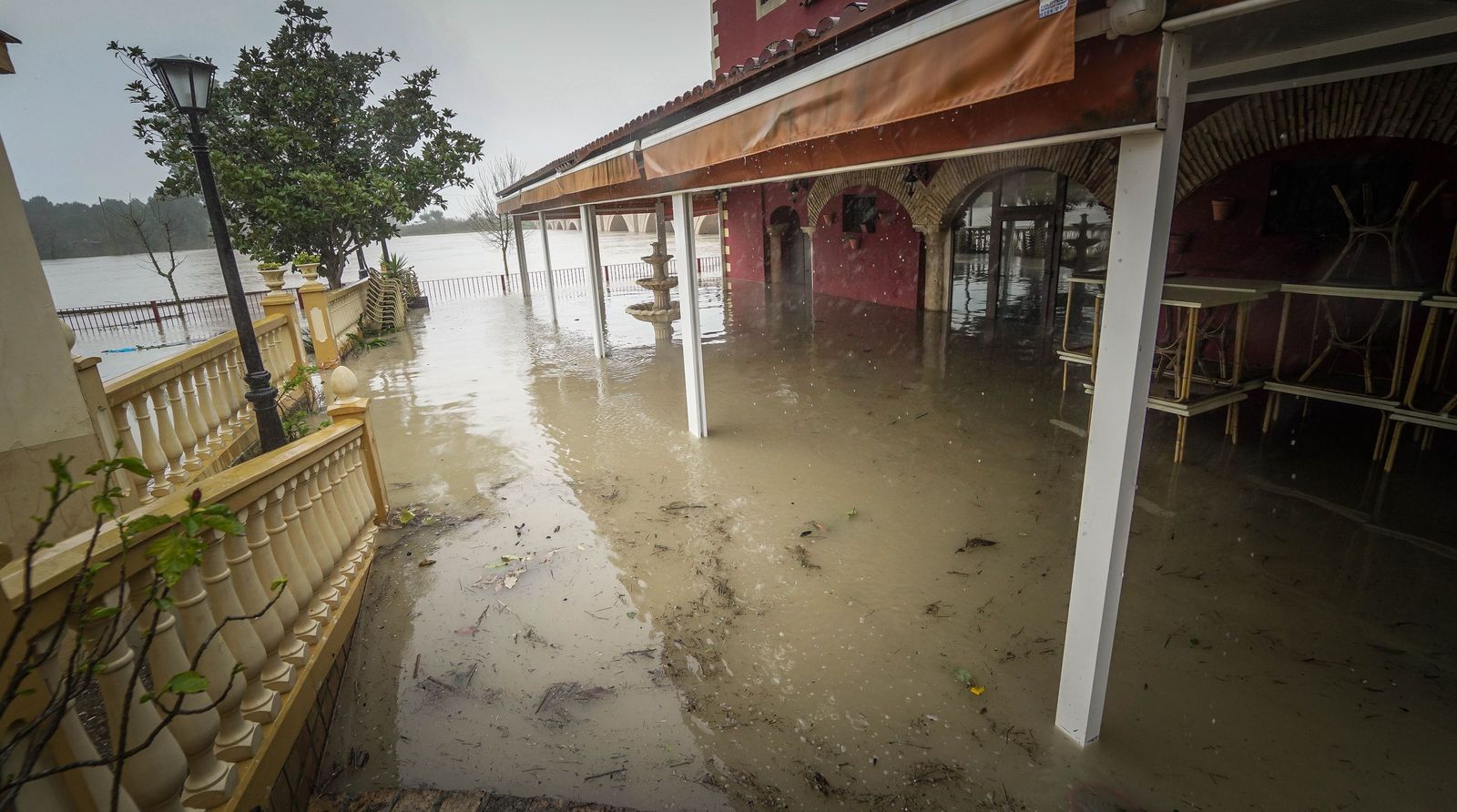 Crecida del río Guadalete, cerca de Jerez.