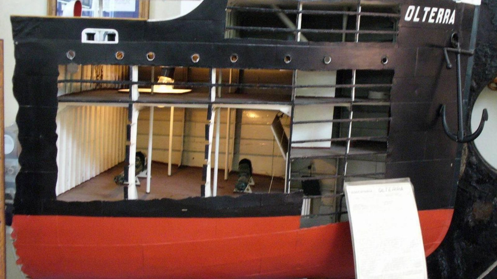Maqueta del interior del Olterra que hoy se exhibe junto a las reliquias del barco en el Museo Tecnico Navale de la  Spezia.