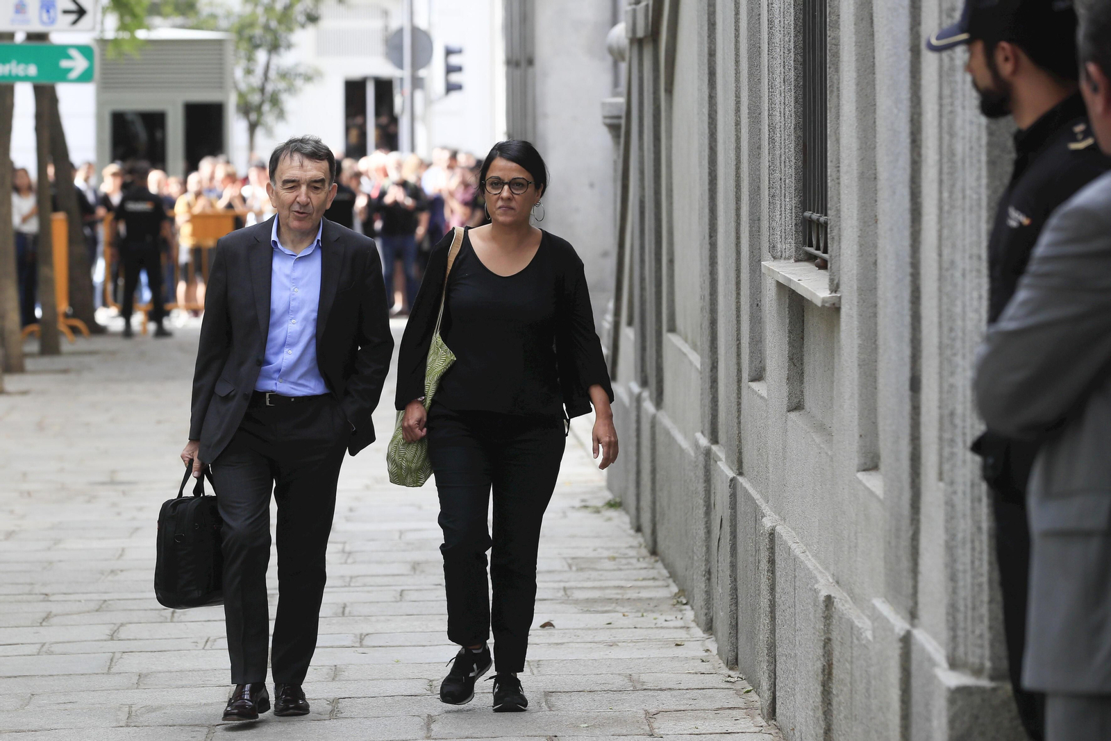 La ex diputada de la CUP Anna Gabriel, a su llegada al juzgado.