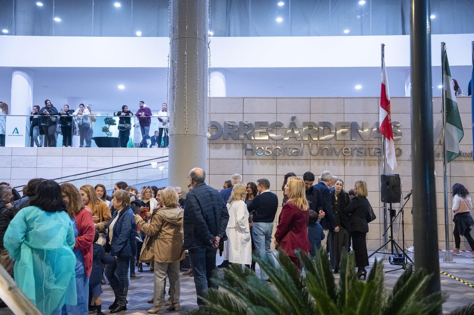 El encendido del alumbrado navideño del Hospital Universitario Torrecárdenas, en imágenes
