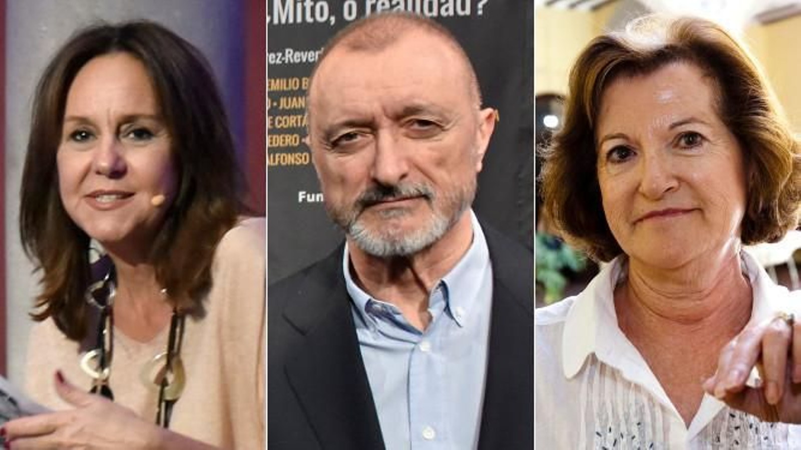 María Dueñas, Arturo Pérez Reverte y María Victoria Fernández Luceño.
