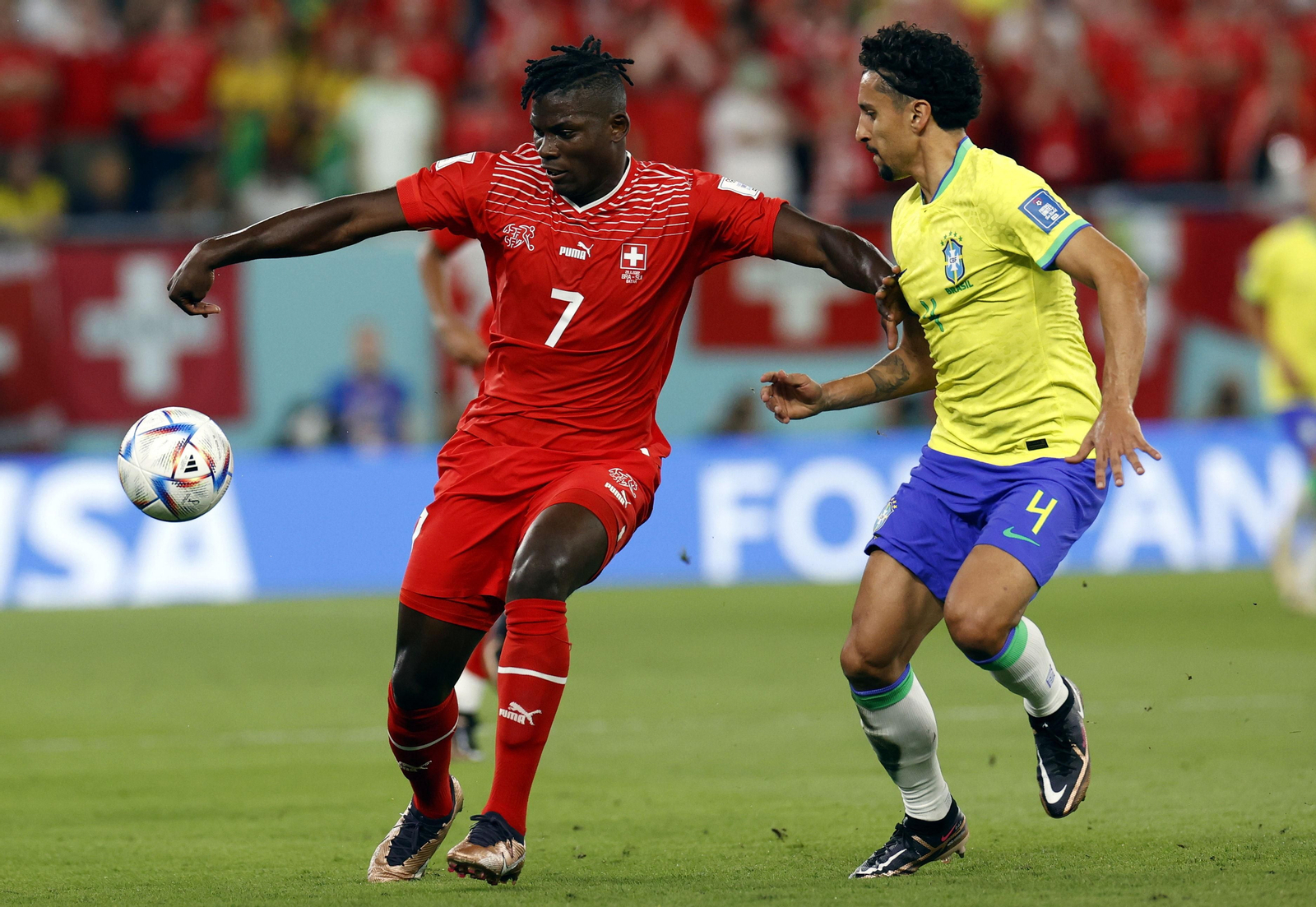 Las imágenes del Brasil - Suiza del Mundial de Qatar