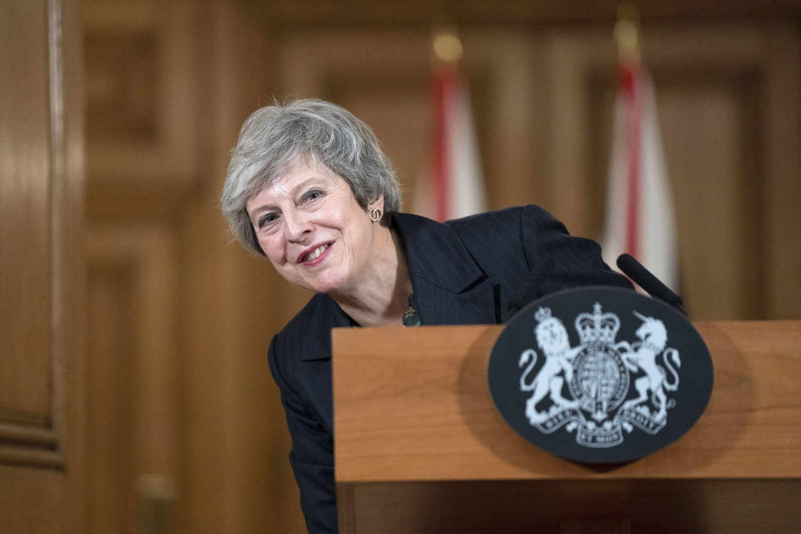 Theresa May, durante su comparecencia ante la prensa.