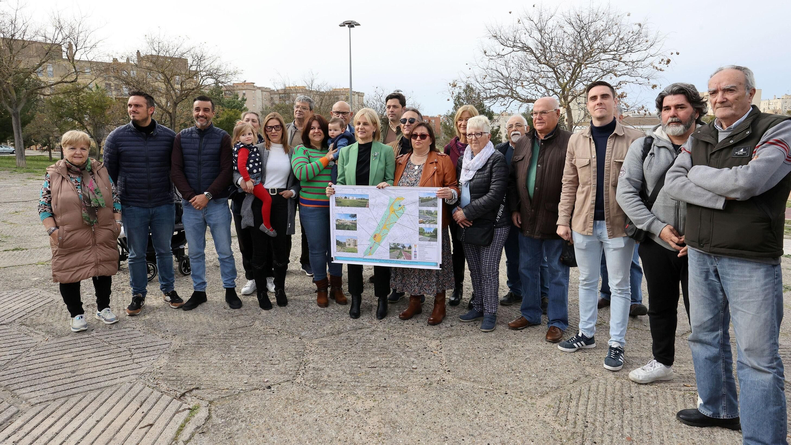 Imagen del acto de inauguración de las obras del  Parque Sebastián Peña.