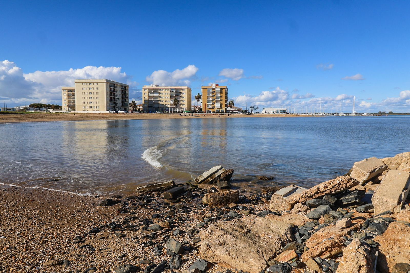 Fotos de la playa de Punta Umbría tras las últimas borrascas