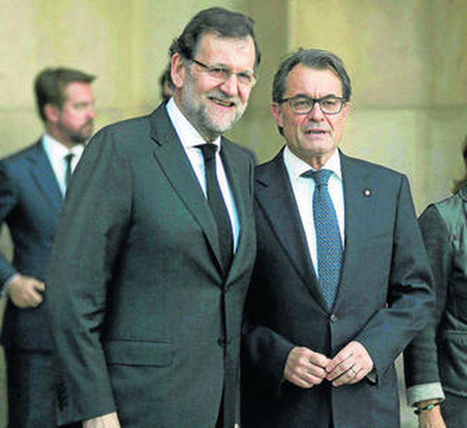 Rajoy y Mas, el pasado abril en Barcelona en el funeral en homenaje a las víctimas del avión de Germanwings.
