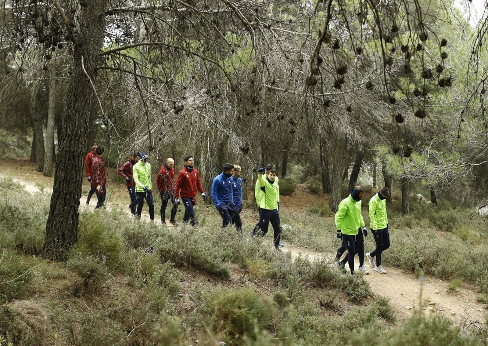 Los jugadores rojiblancos pasean por la Sierra de Huetor
