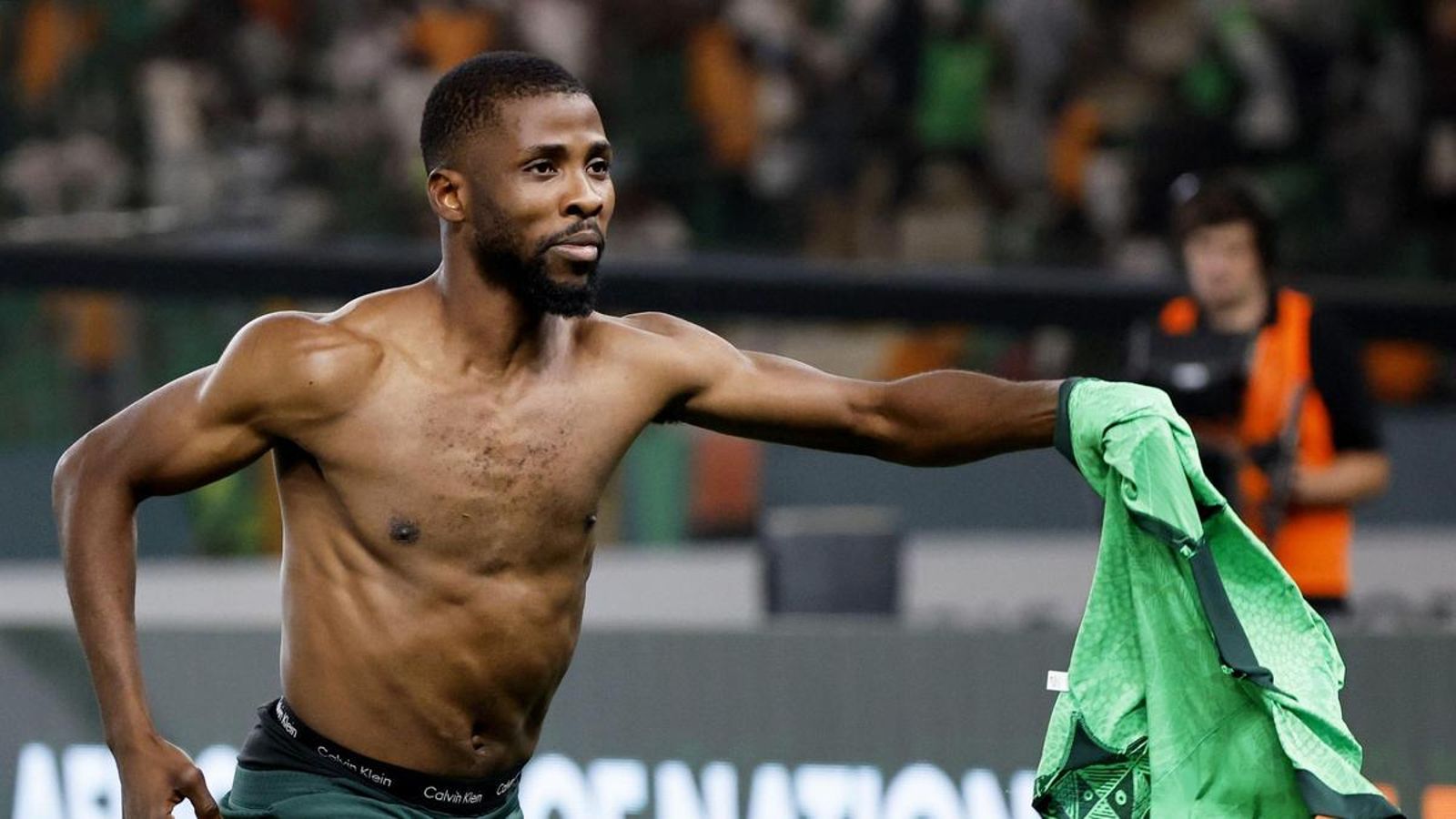 Kelechi Iheanacho celebra un gol durante la última Copa África.