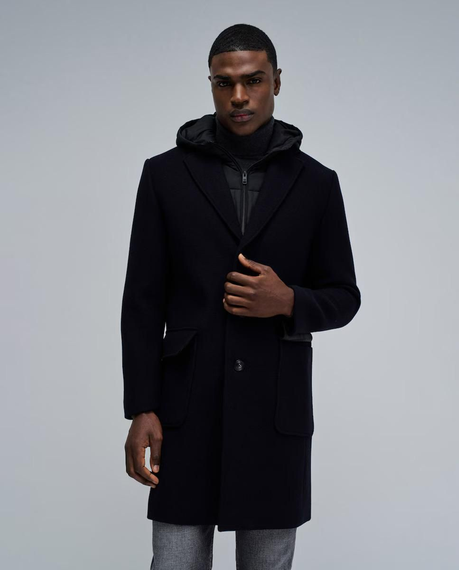 Abrigo de hombre paño con capucha Salsa Jeans