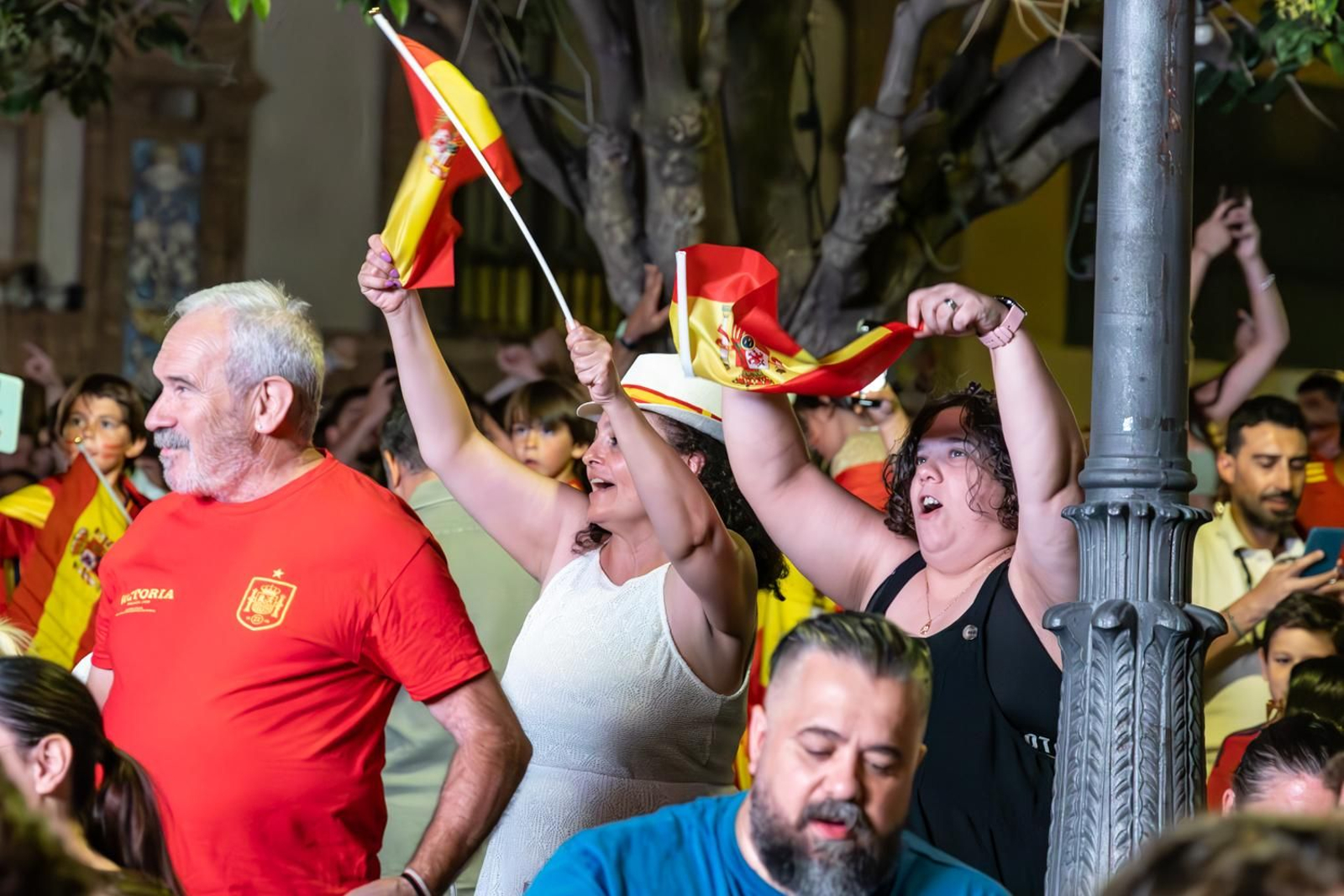 La euforia jiennense por la victoria de España, imágenes